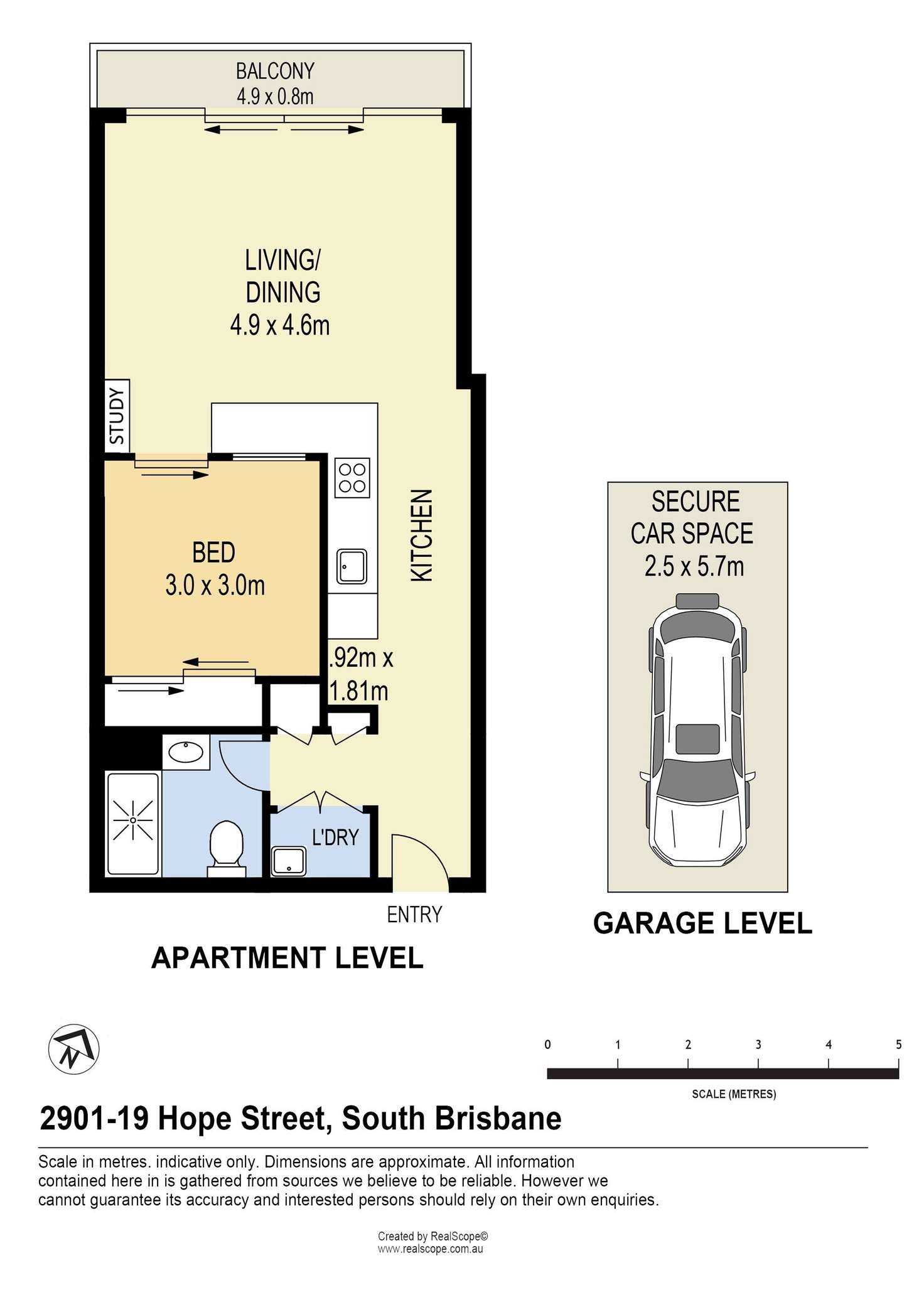 Floorplan of Homely unit listing, 2901/19 Hope Street, South Brisbane QLD 4101