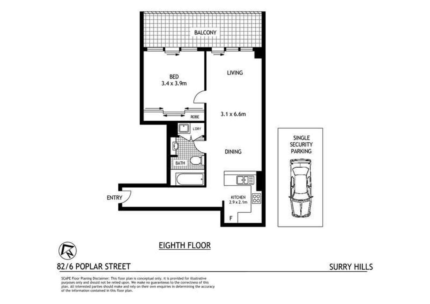 Floorplan of Homely apartment listing, 82/6-18 Poplar Street, Surry Hills NSW 2010