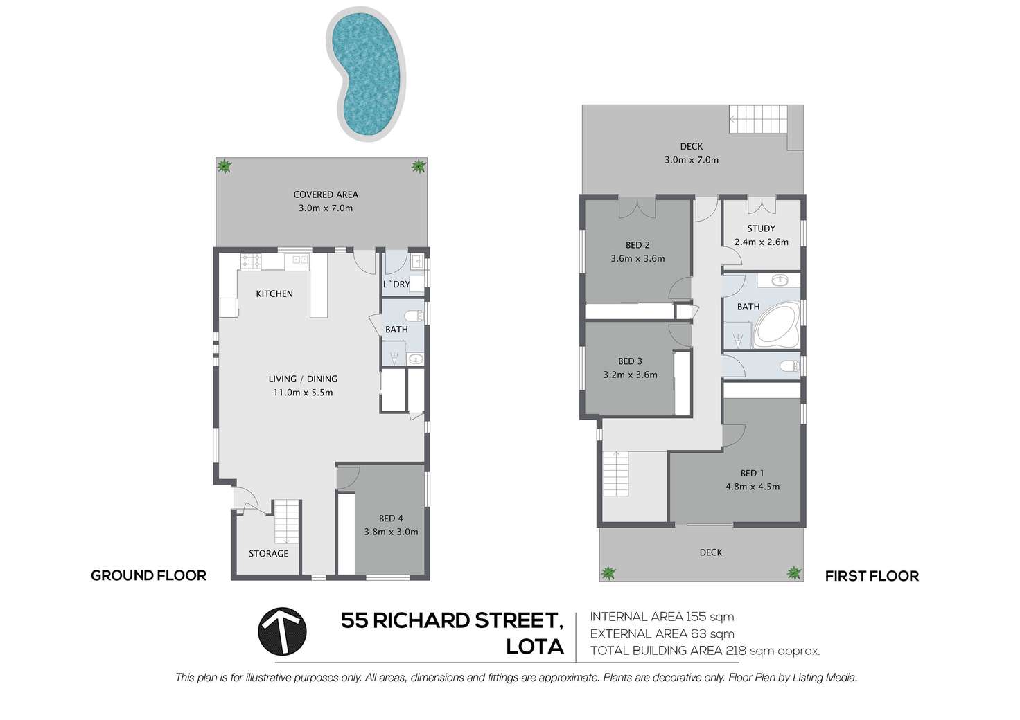 Floorplan of Homely house listing, 55 Richard Street, Lota QLD 4179