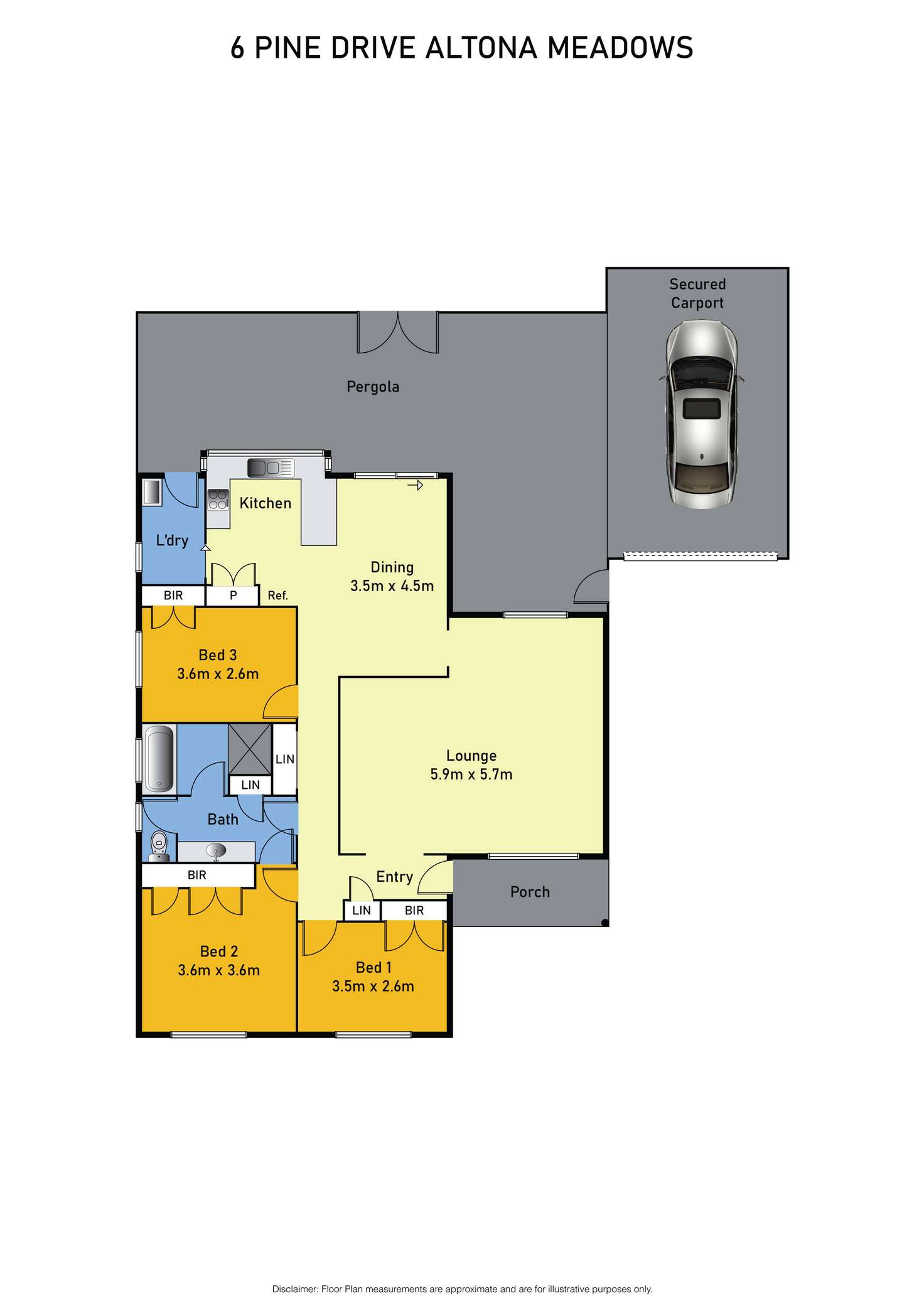 Floorplan of Homely house listing, 6 Pine Drive, Altona Meadows VIC 3028