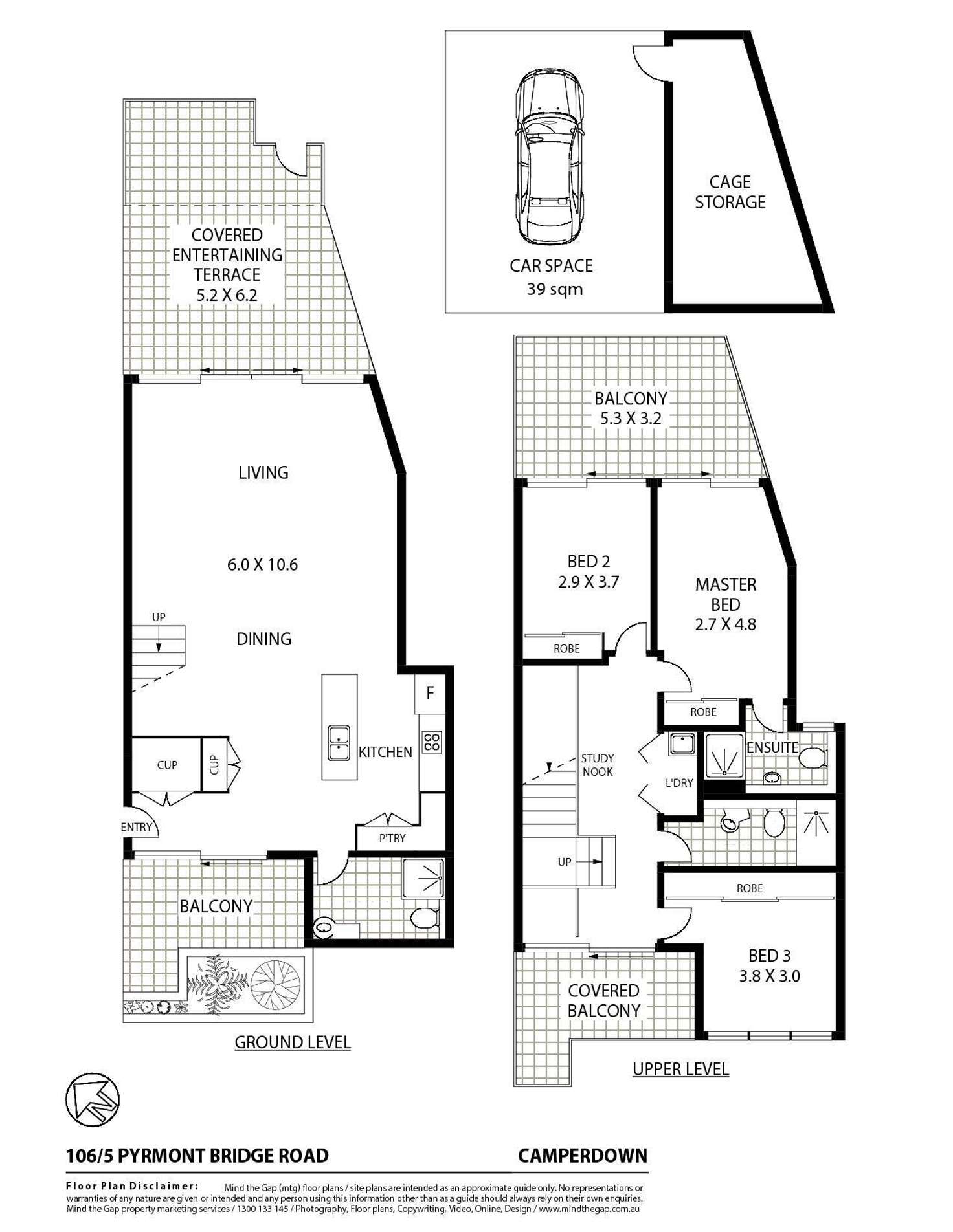 Floorplan of Homely apartment listing, 106/5 Pyrmont Bridge Road, Camperdown NSW 2050
