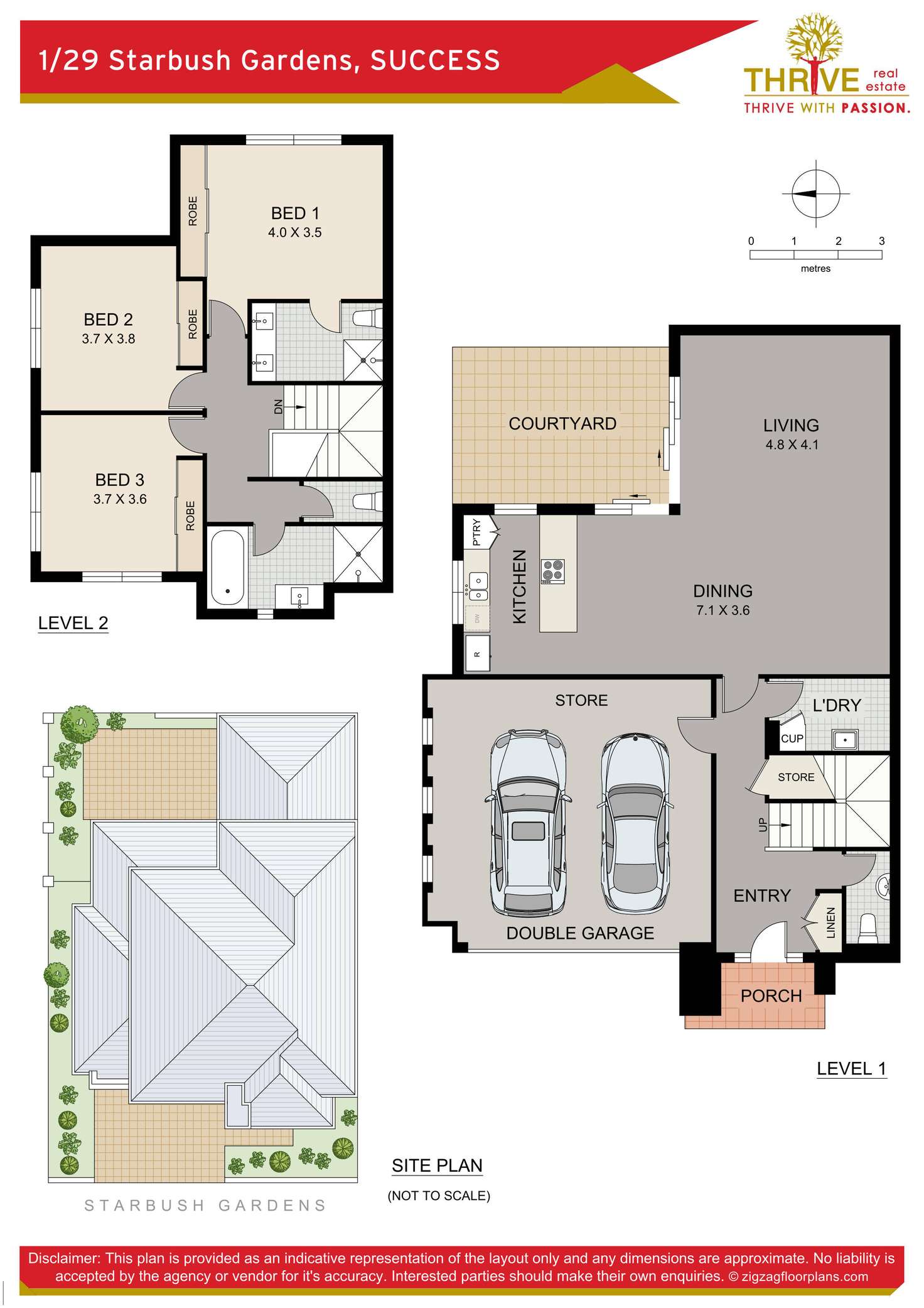 Floorplan of Homely townhouse listing, 1/29 Starbush Gardens, Success WA 6164