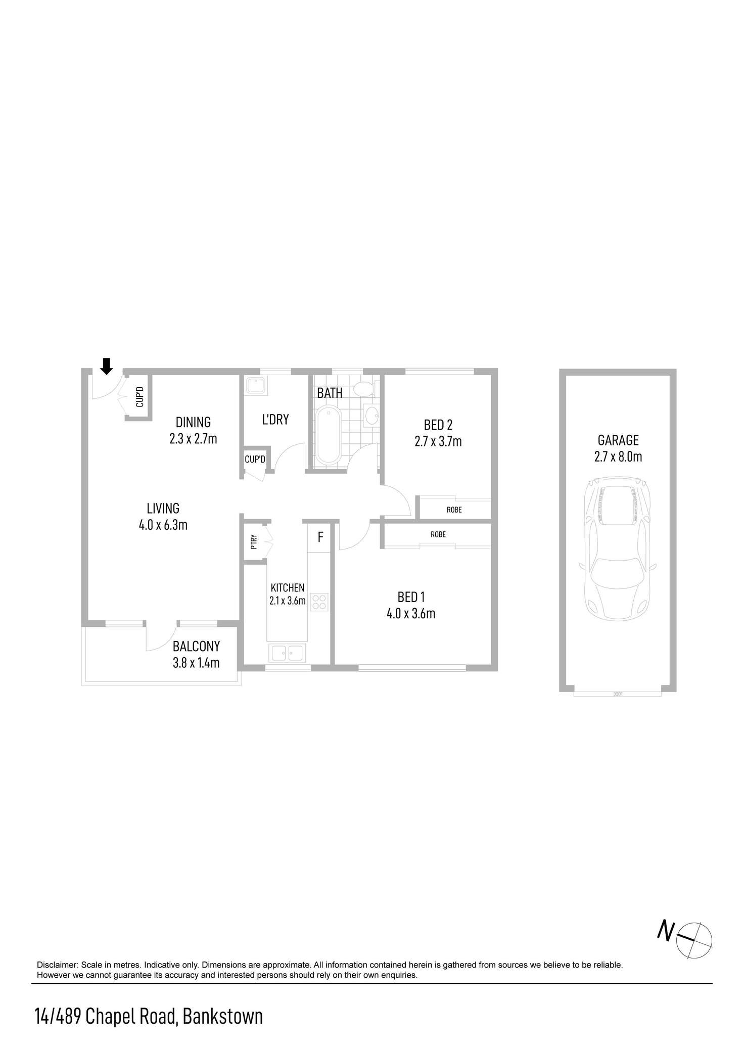 Floorplan of Homely apartment listing, 14/489 Chapel Road, Bankstown NSW 2200