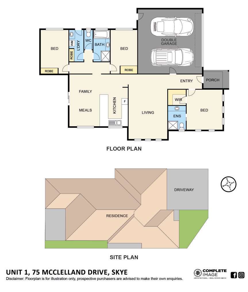 Floorplan of Homely unit listing, 1/75 McClelland Drive, Skye VIC 3977