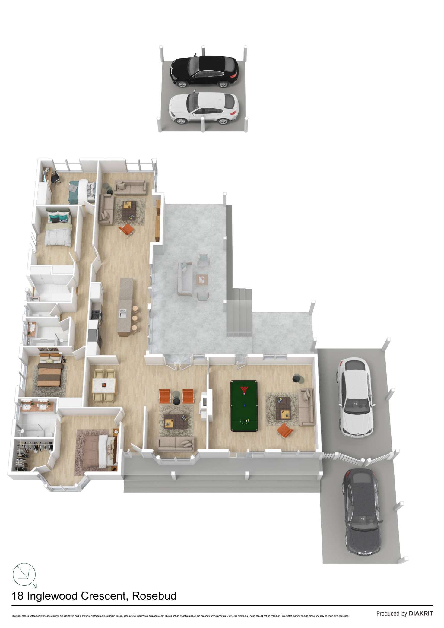 Floorplan of Homely house listing, 18 Inglewood Crescent, Rosebud VIC 3939