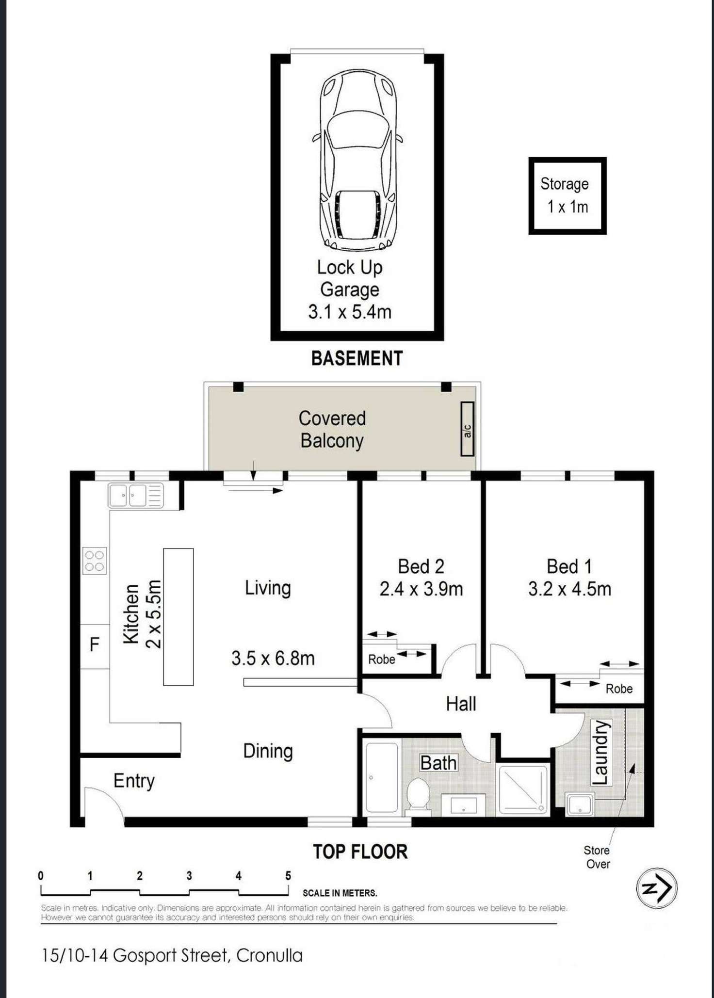 Floorplan of Homely unit listing, 15/10-14 Gosport Street, Cronulla NSW 2230
