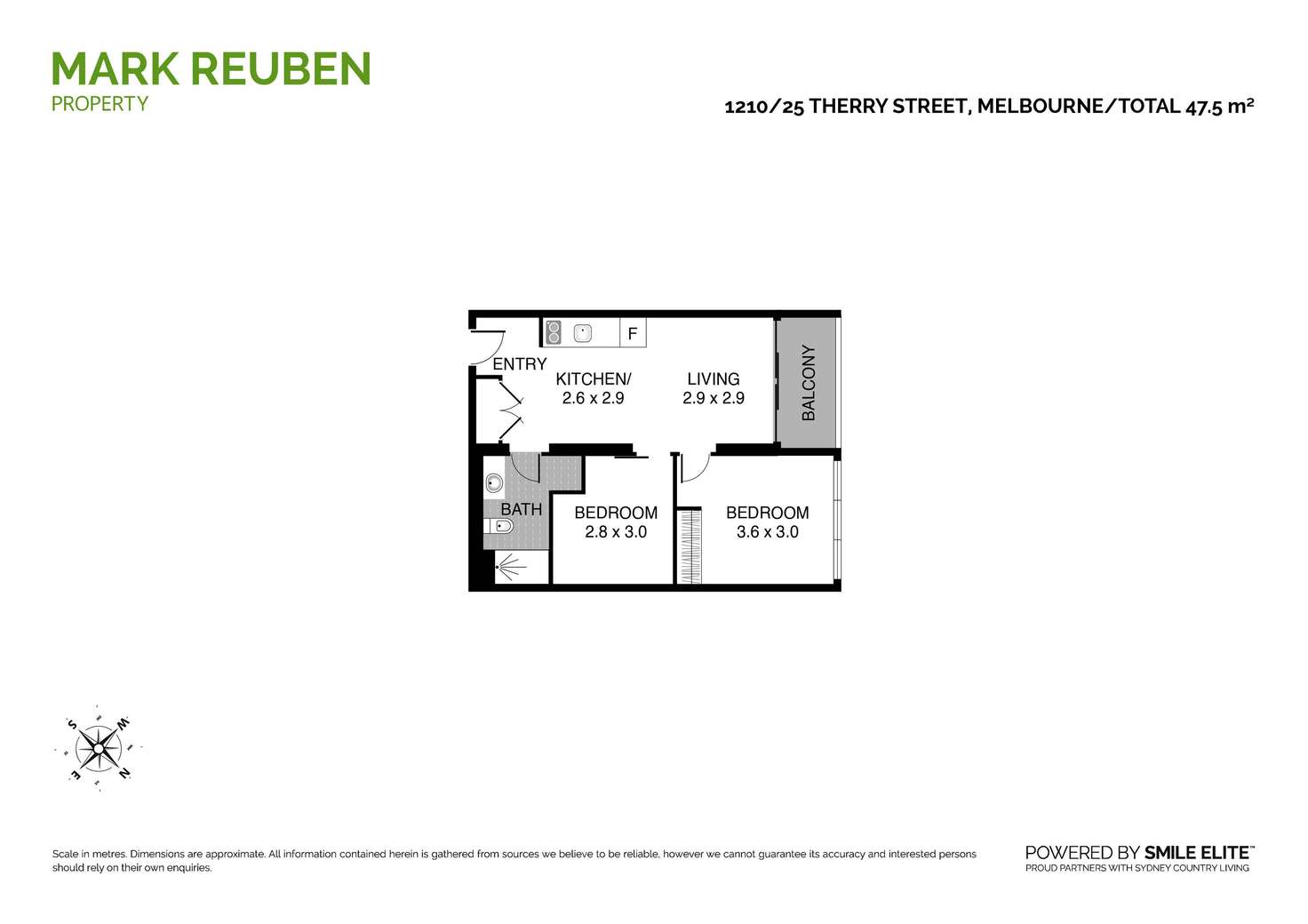 Floorplan of Homely apartment listing, Level 12/1210/25 Therry Street, Melbourne VIC 3000