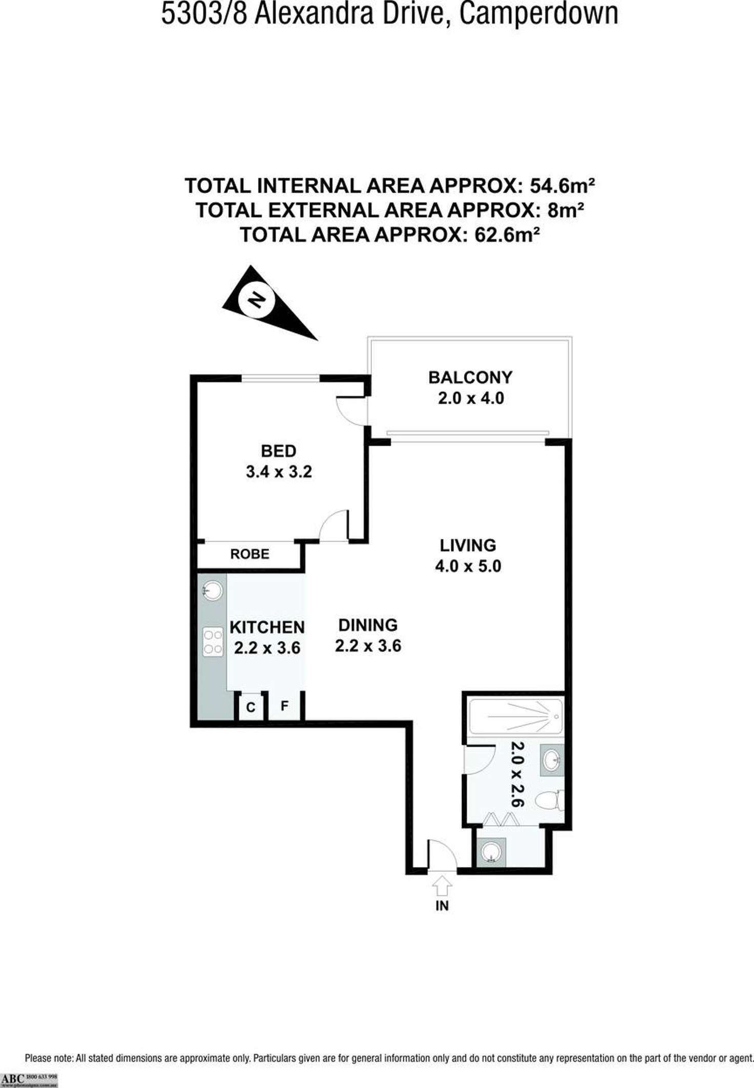 Floorplan of Homely apartment listing, 5303/8 Alexandra Drive, Camperdown NSW 2050