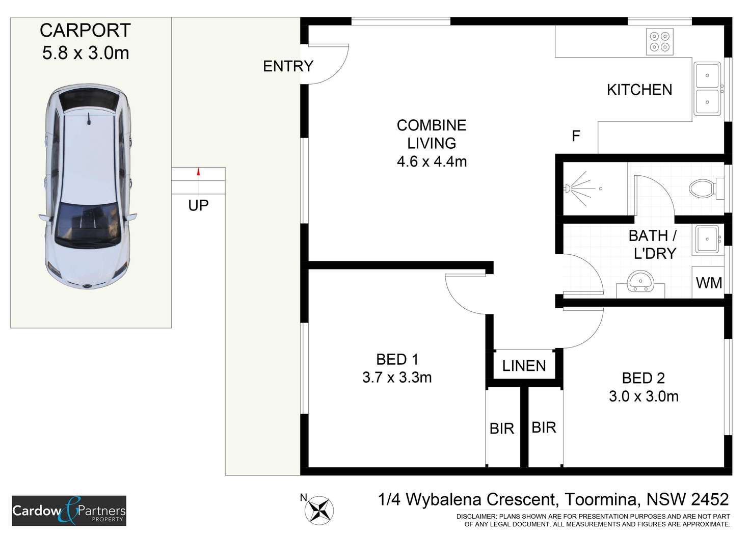 Floorplan of Homely unit listing, 1/4 Wybalena Crescent, Toormina NSW 2452