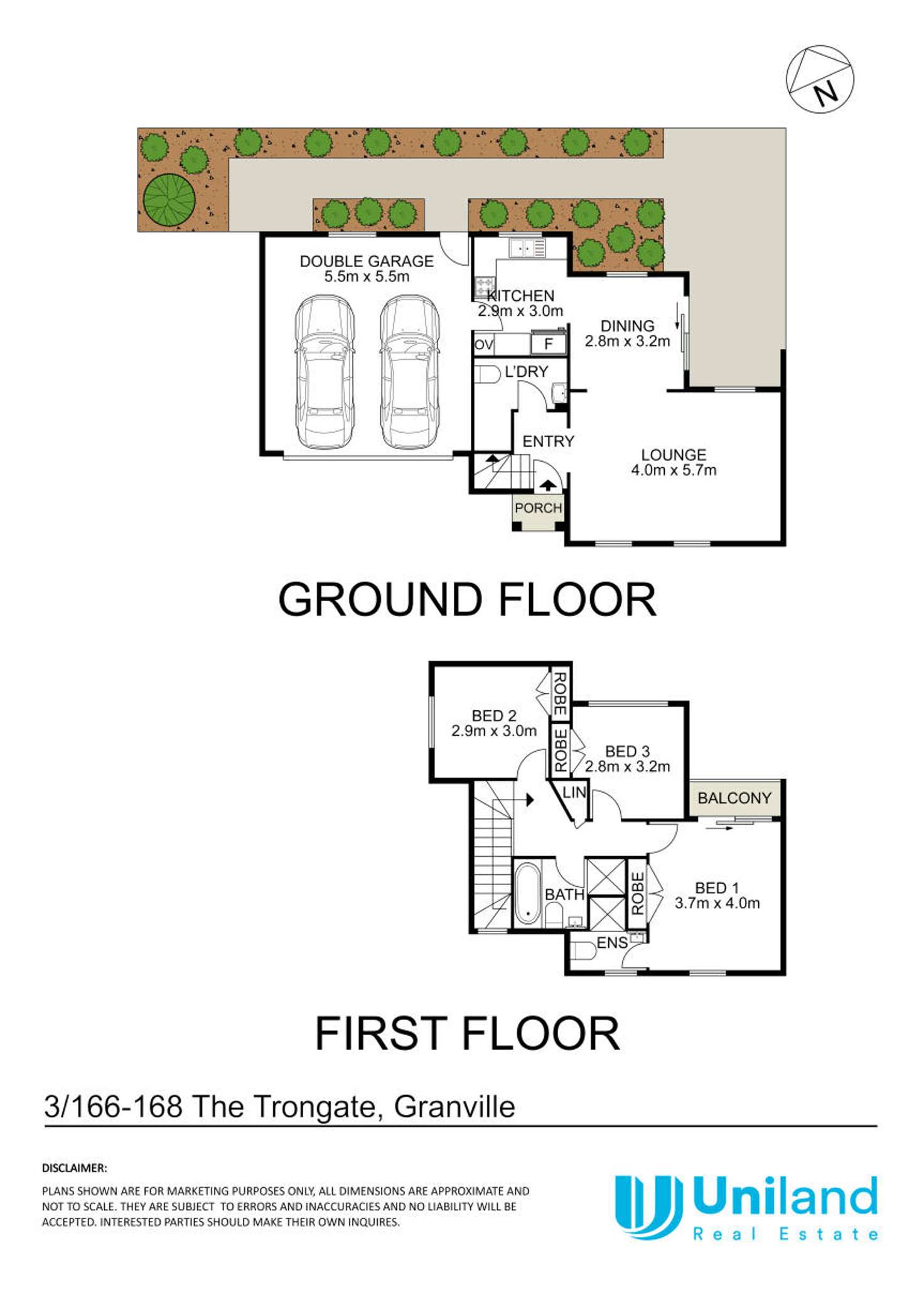 Floorplan of Homely townhouse listing, 3/166-168 The Trongate, Granville NSW 2142