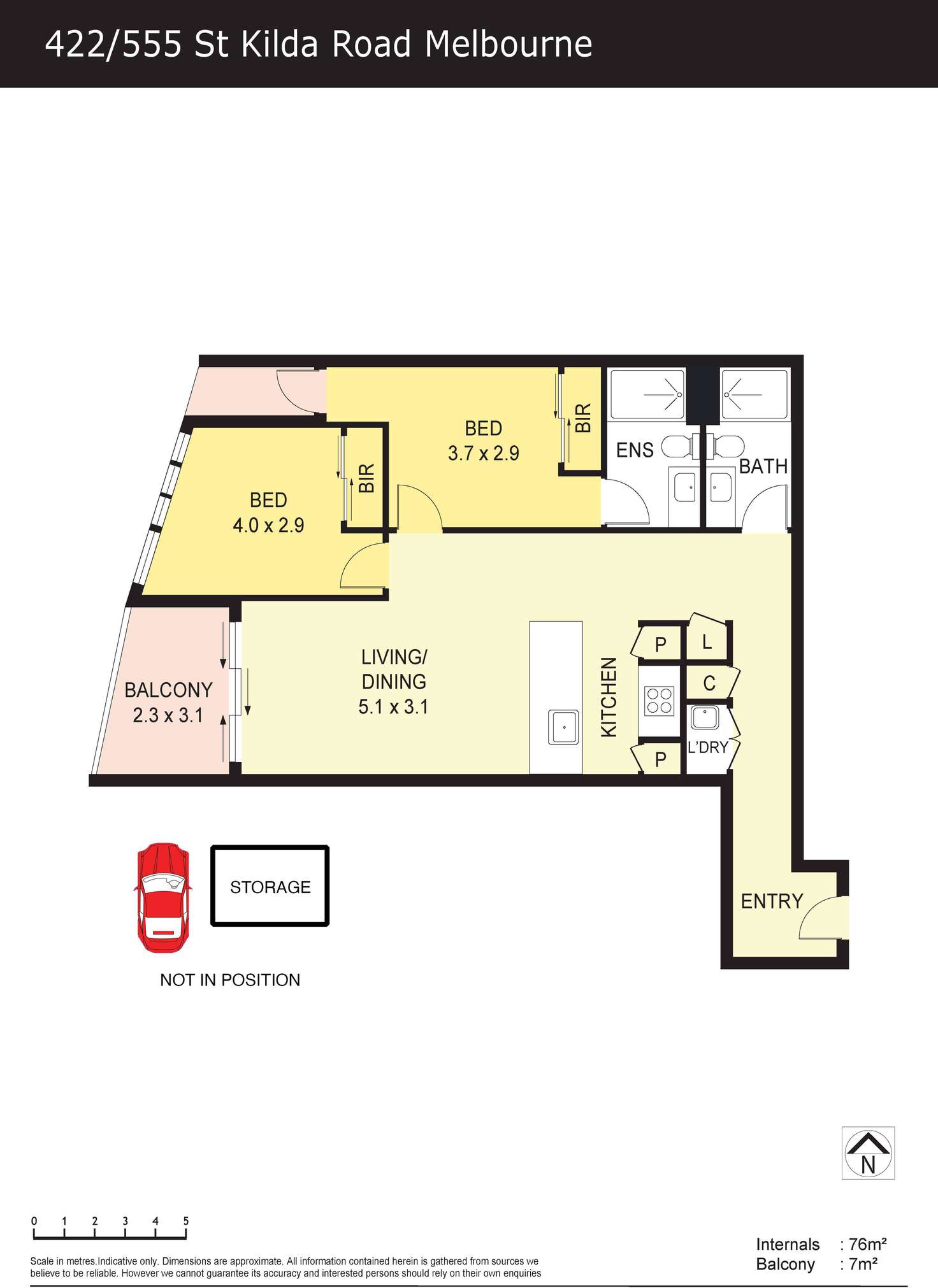 Floorplan of Homely apartment listing, 422/555 St Kilda Road, Melbourne VIC 3004