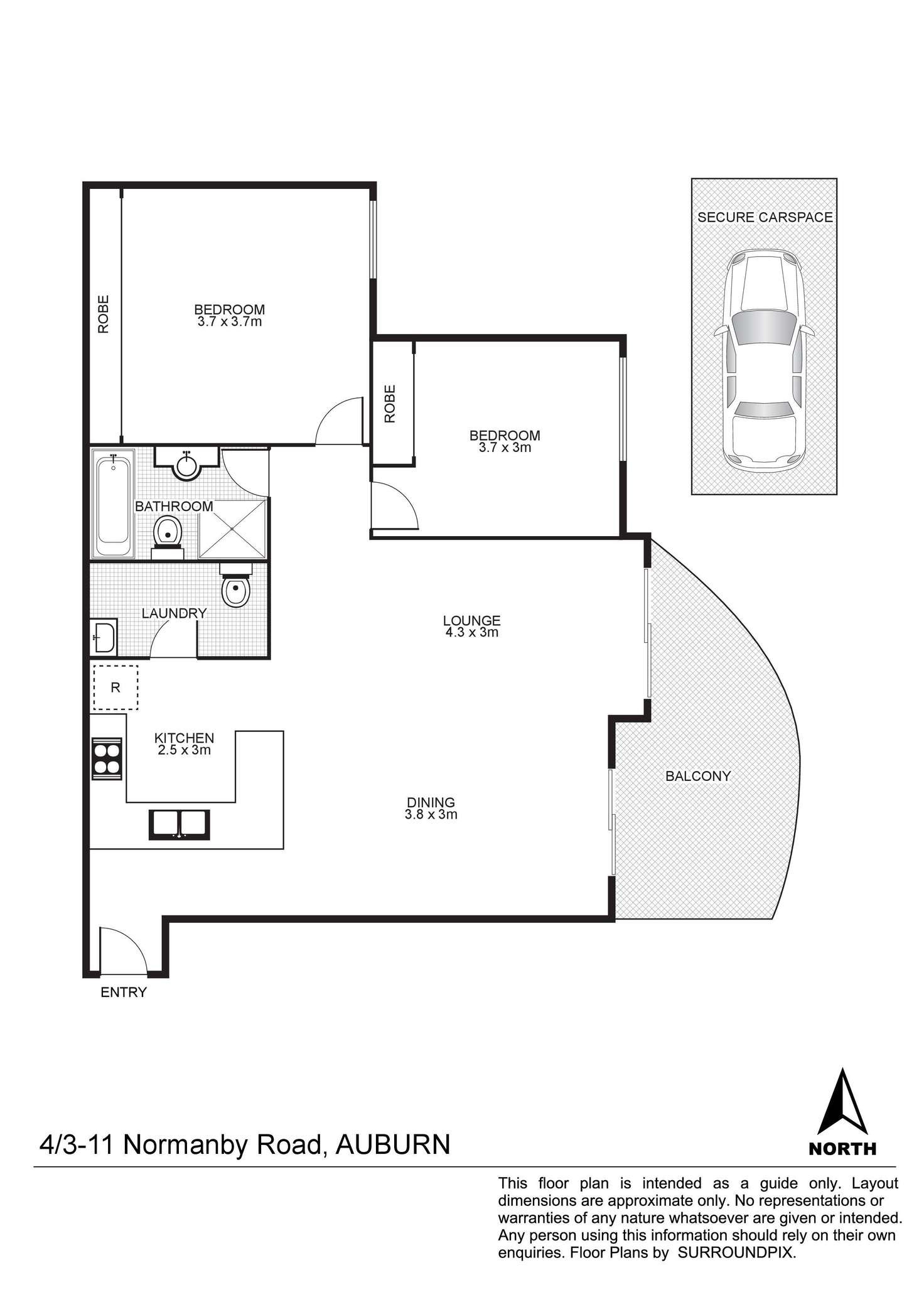 Floorplan of Homely unit listing, 4/3-11 Normanby Road, Auburn NSW 2144