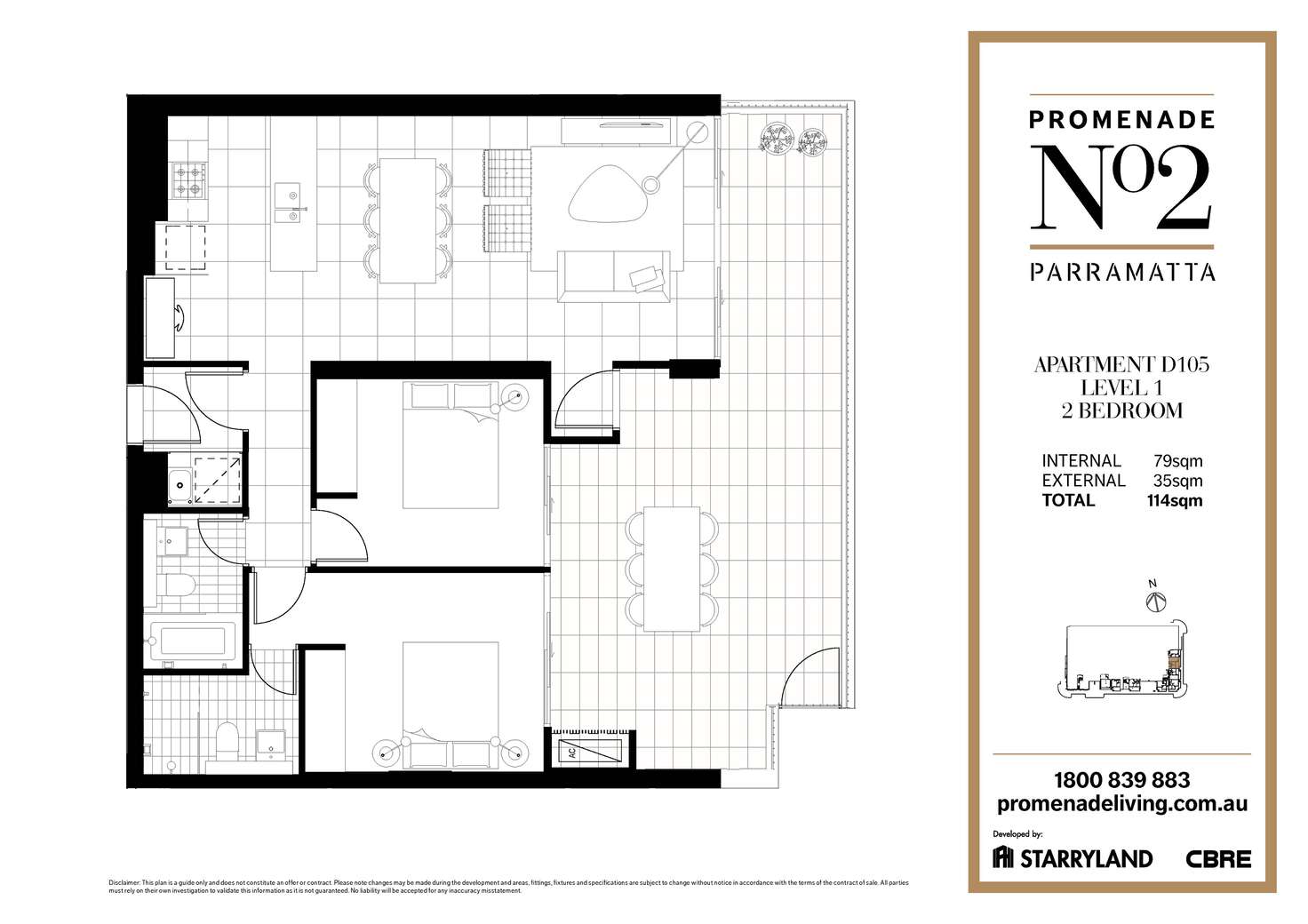 Floorplan of Homely apartment listing, D105/1 Broughton Street, Parramatta NSW 2150