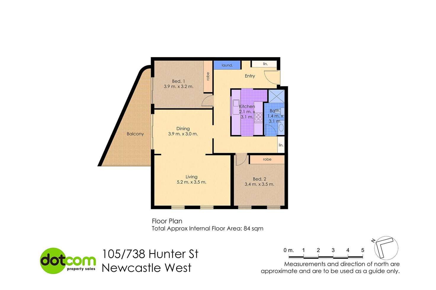 Floorplan of Homely unit listing, 105/738 Hunter Street, Newcastle West NSW 2302