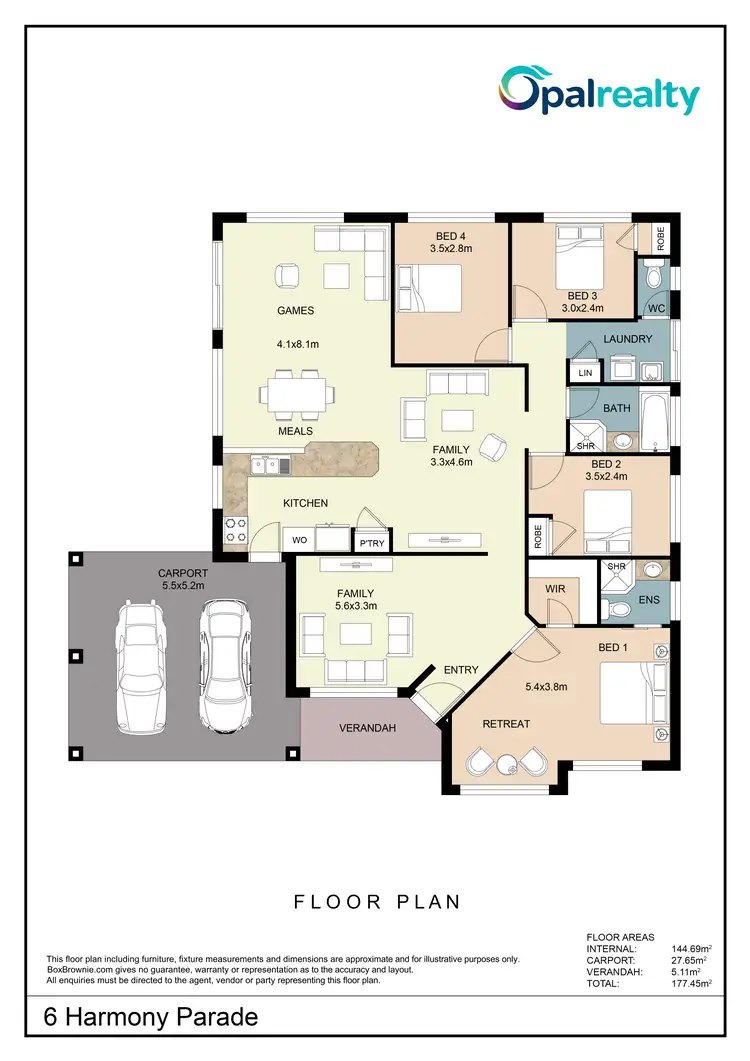 Floorplan of Homely house listing, 6 Harmony Parade, Singleton WA 6175