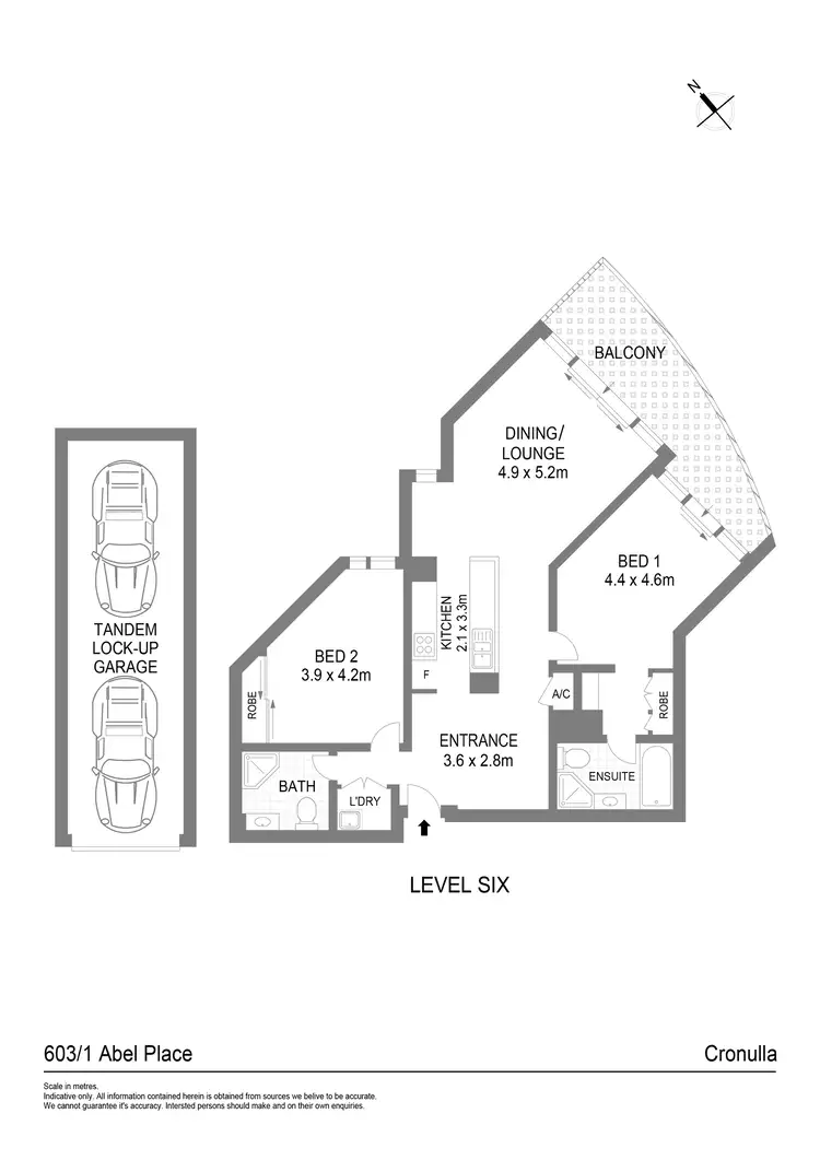 Floorplan of Homely unit listing, 603/1 Abel Place, Cronulla NSW 2230
