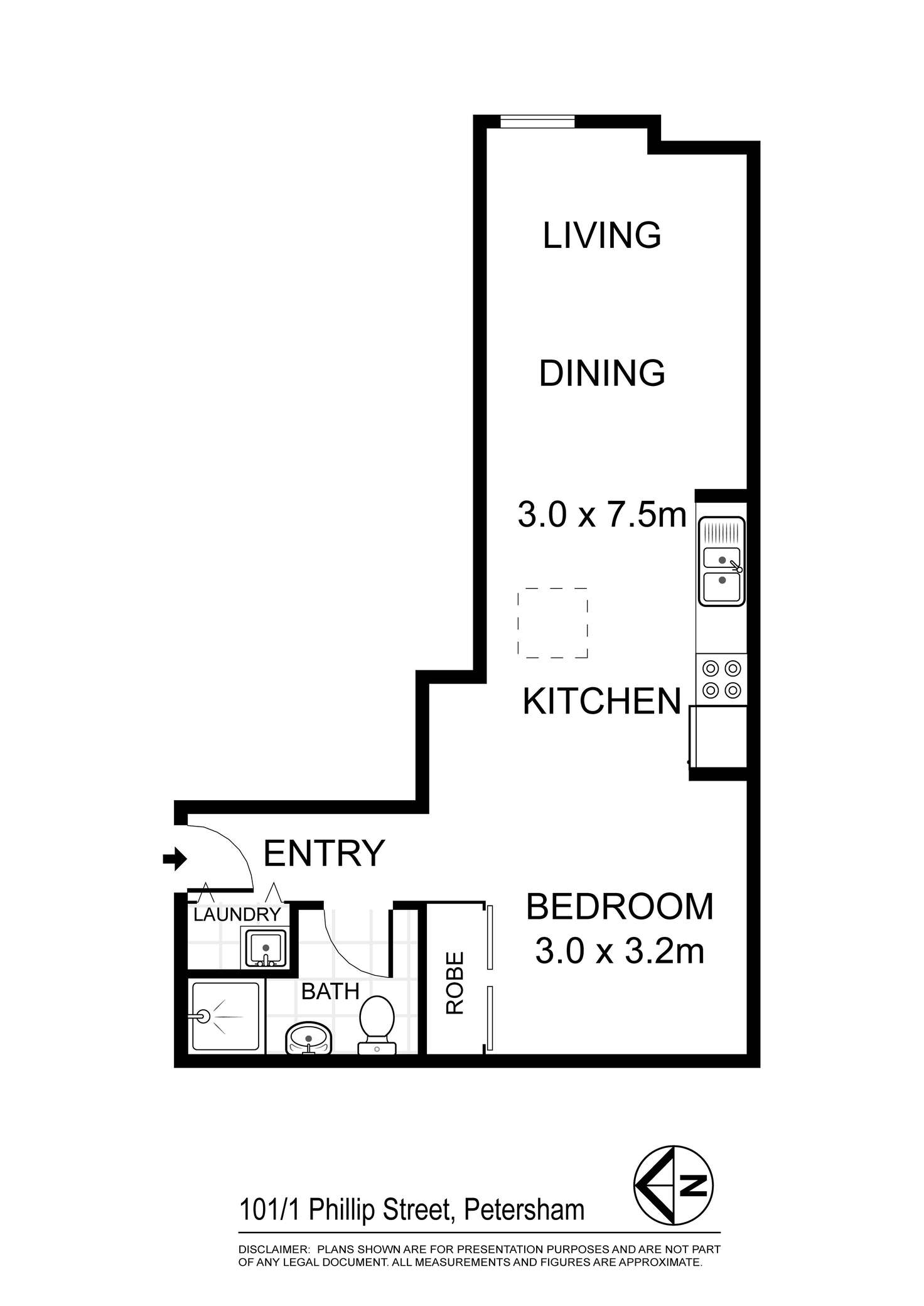Floorplan of Homely apartment listing, 101/1 Phillip Street, Petersham NSW 2049