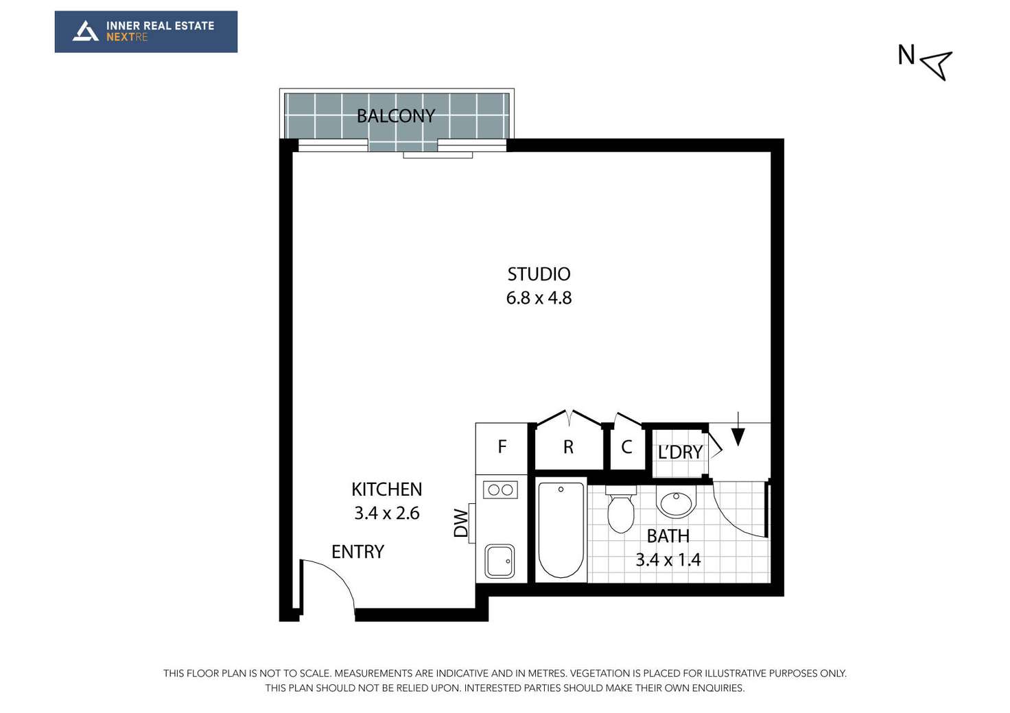 Floorplan of Homely studio listing, 507/399 Bourke Street, Melbourne VIC 3000