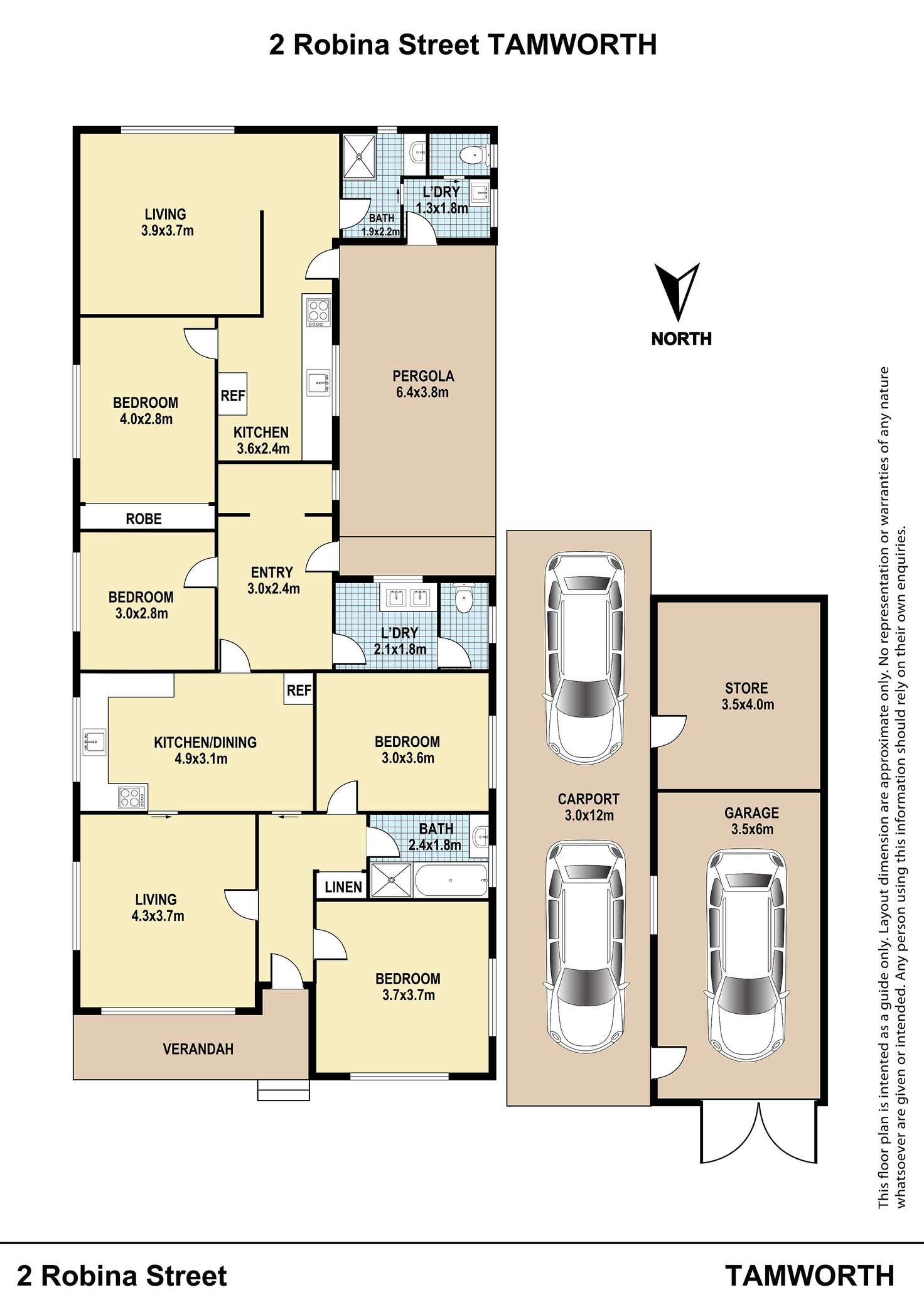 Floorplan of Homely house listing, 1 & 2/2 Robina Street, Tamworth NSW 2340