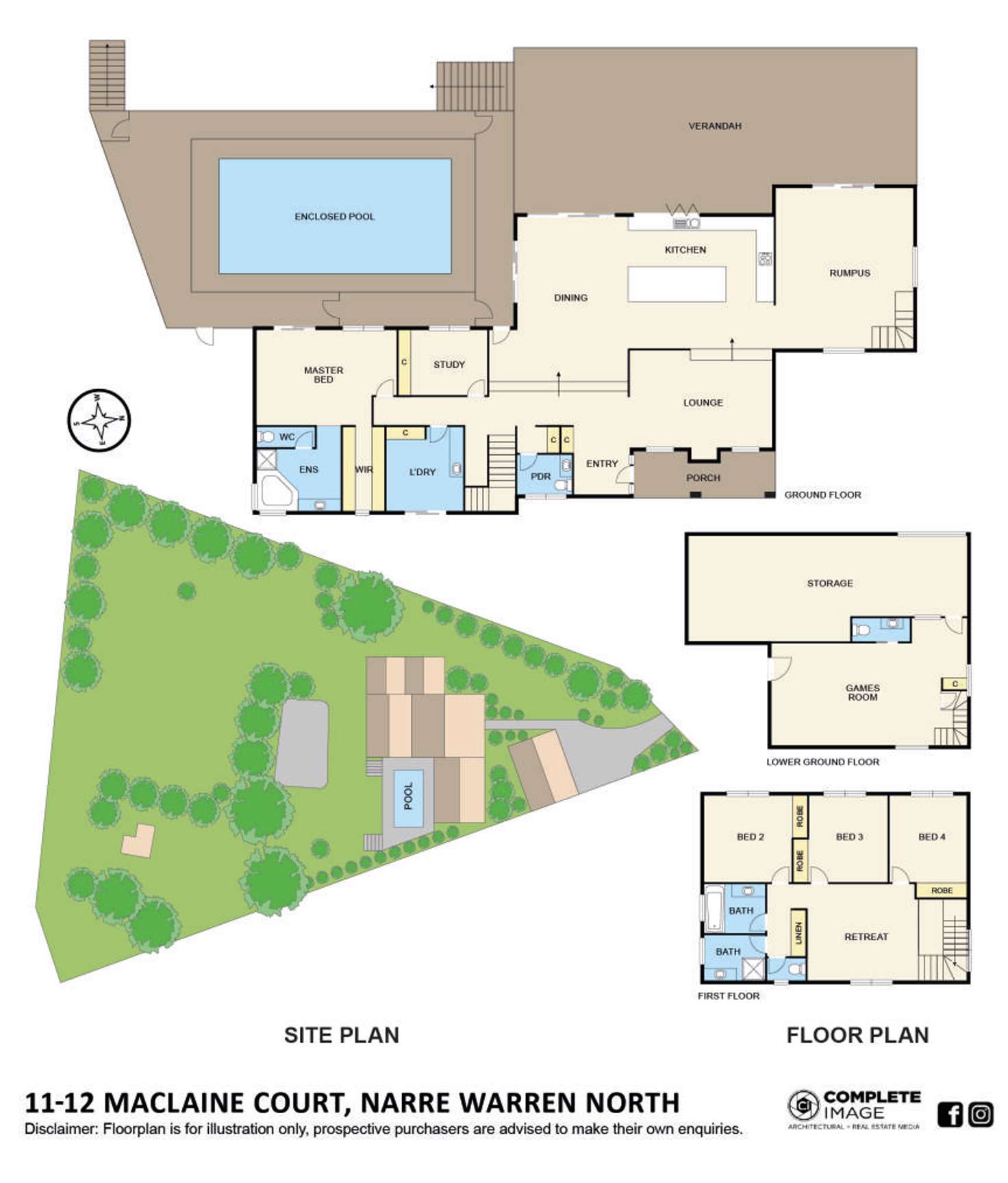 Floorplan of Homely house listing, 11-12 Maclaine Court, Narre Warren North VIC 3804