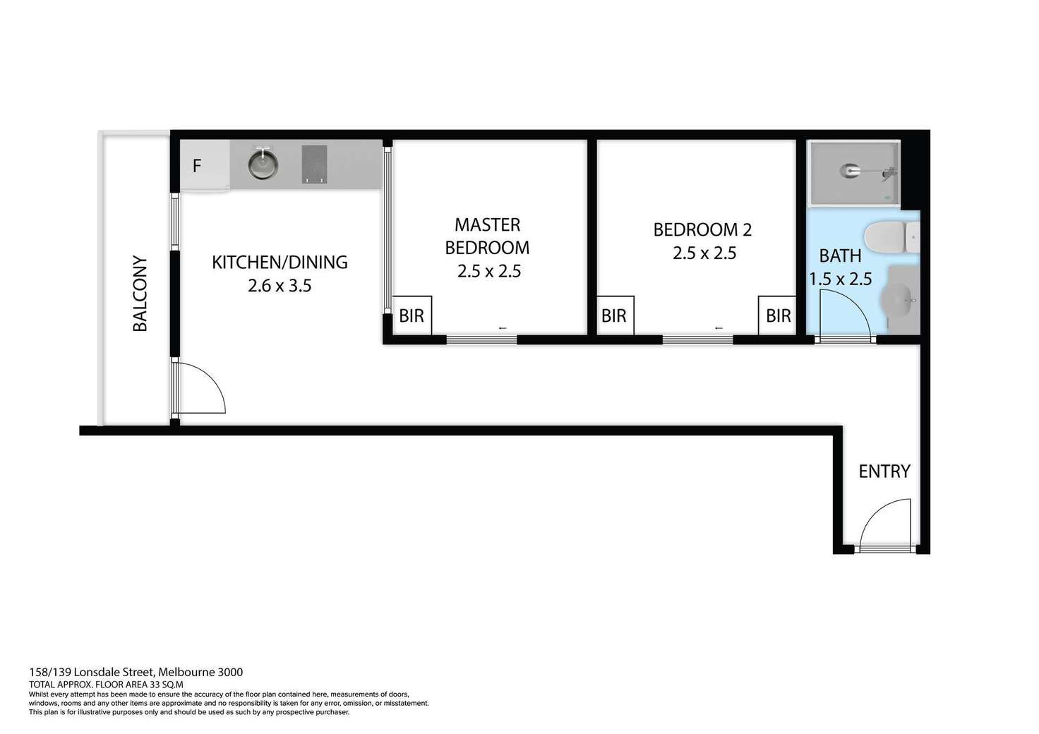 Floorplan of Homely apartment listing, 158/139 Lonsdale Street, Melbourne VIC 3000