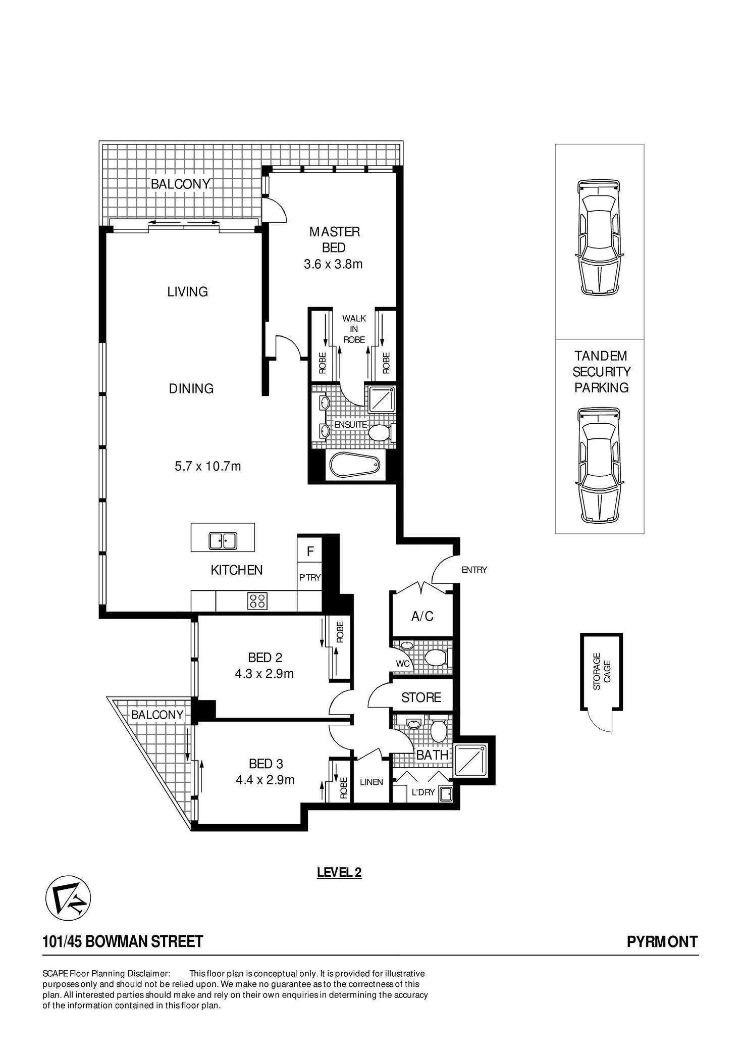 Floorplan of Homely apartment listing, 101/45 Bowman Street, Pyrmont NSW 2009