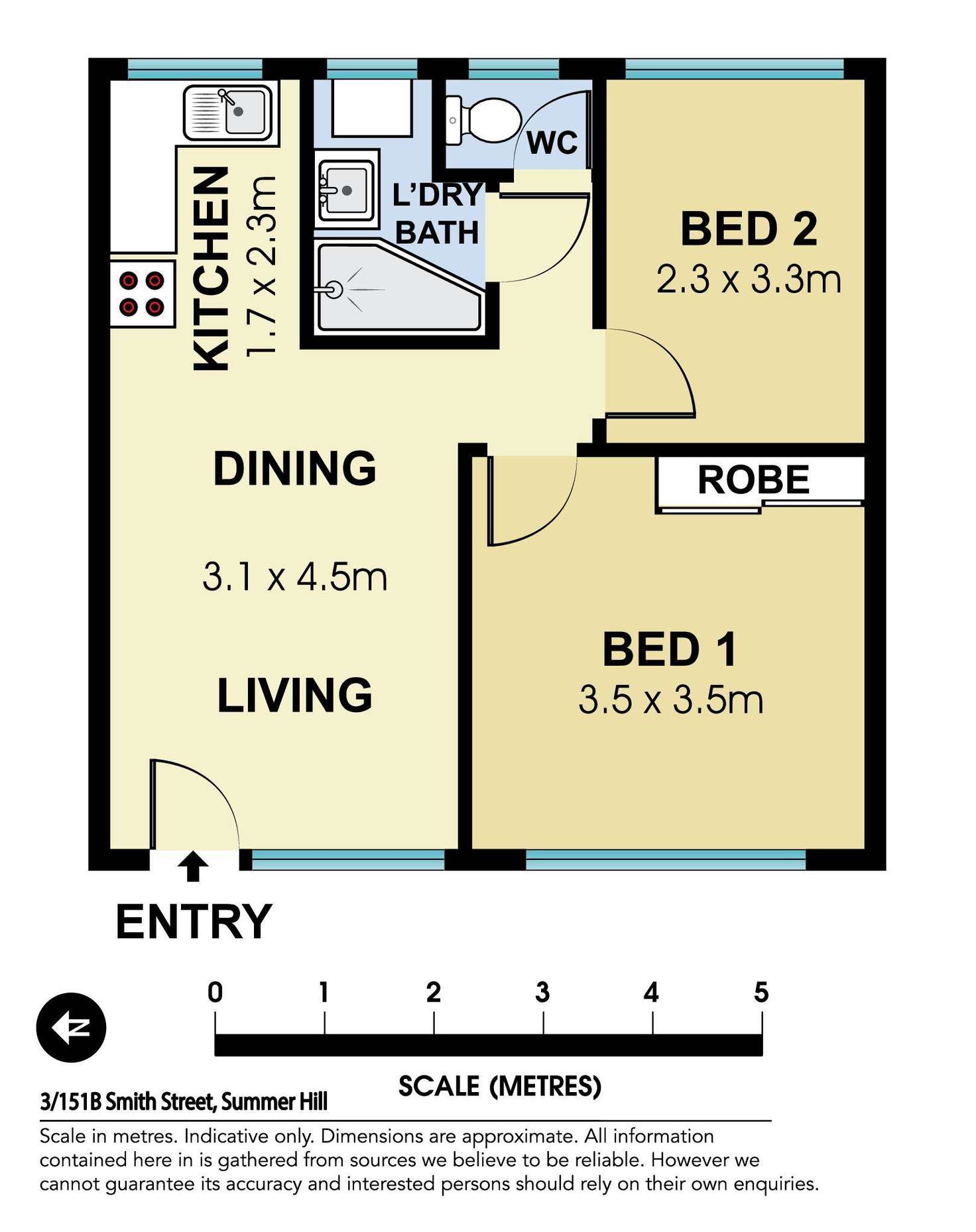 Floorplan of Homely unit listing, 3/151B Smith Street, Summer Hill NSW 2130