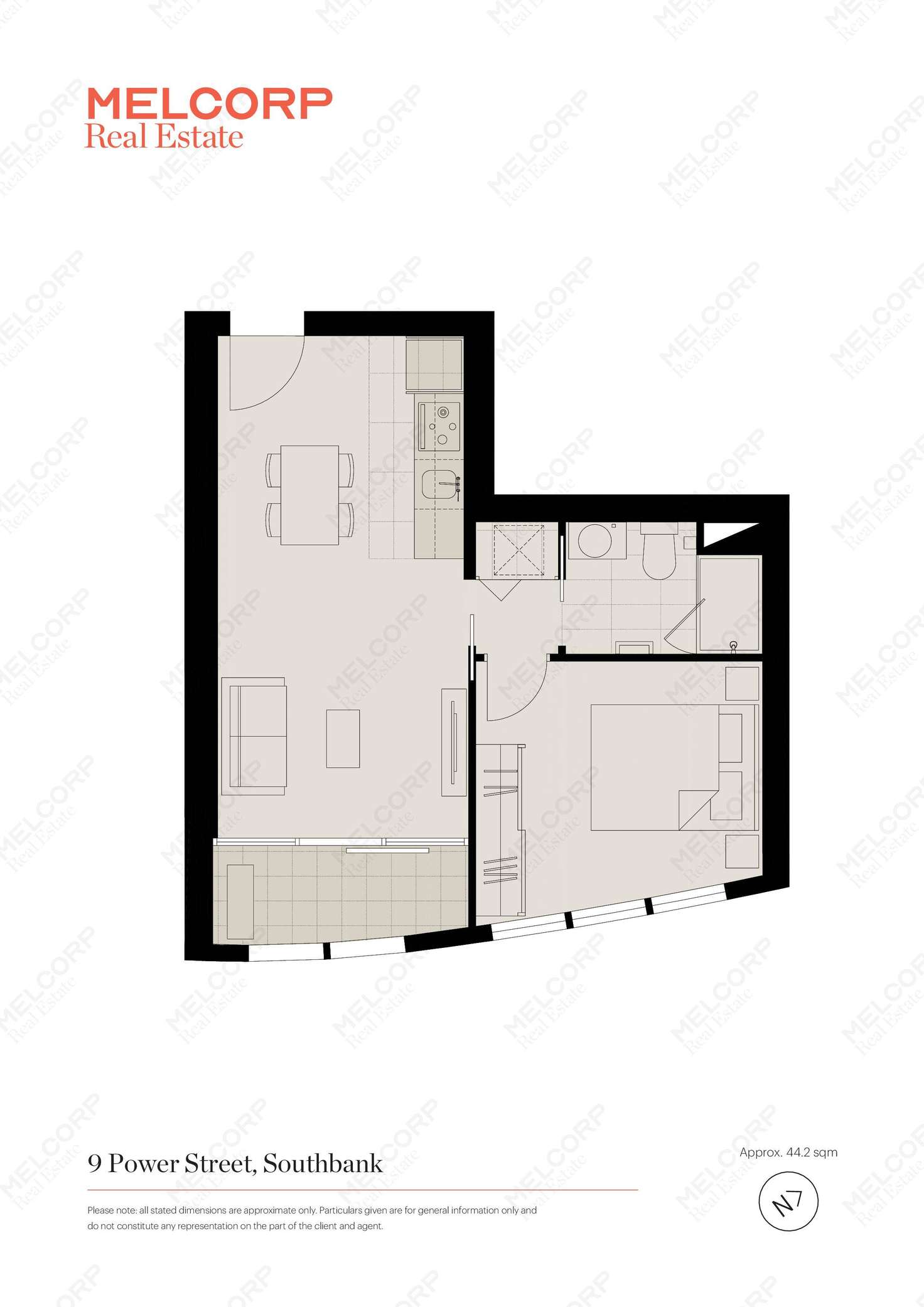 Floorplan of Homely apartment listing, 1614/9 Power Street, Southbank VIC 3006