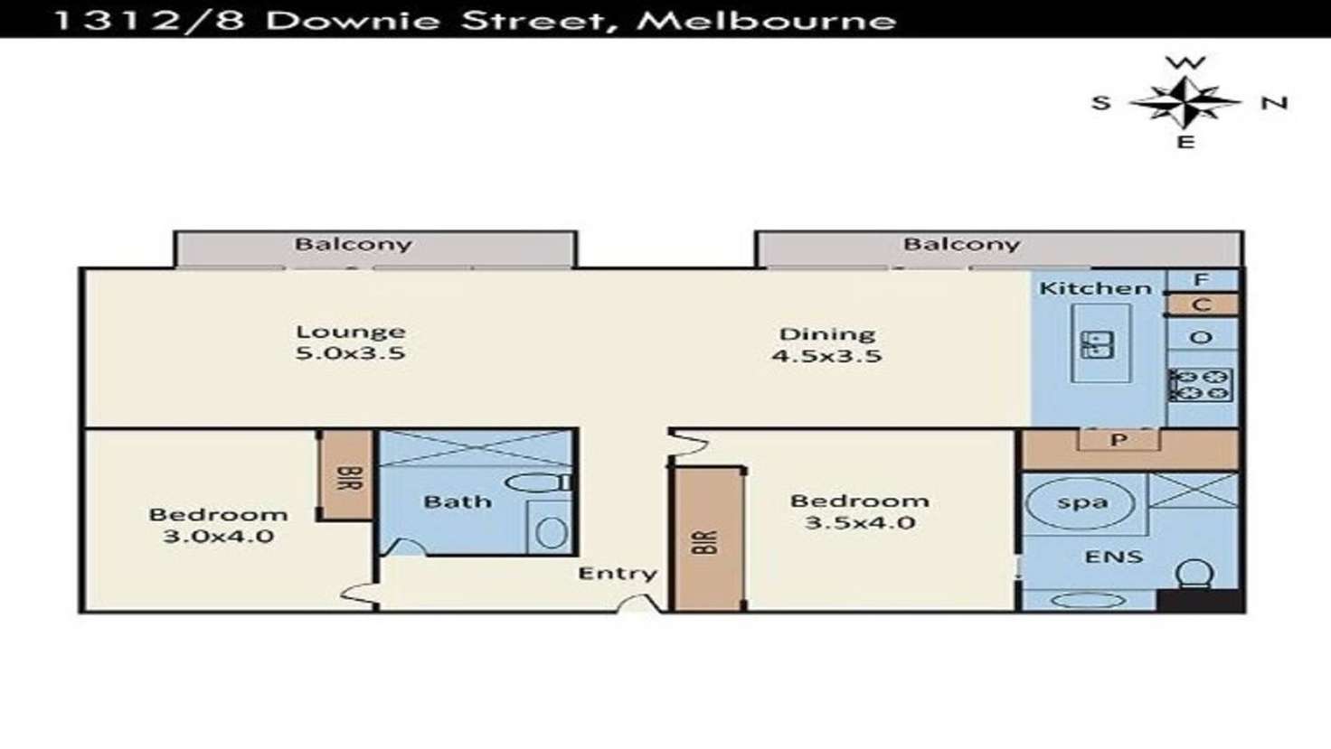 Floorplan of Homely apartment listing, 1312/8 Downie Street, Melbourne VIC 3000