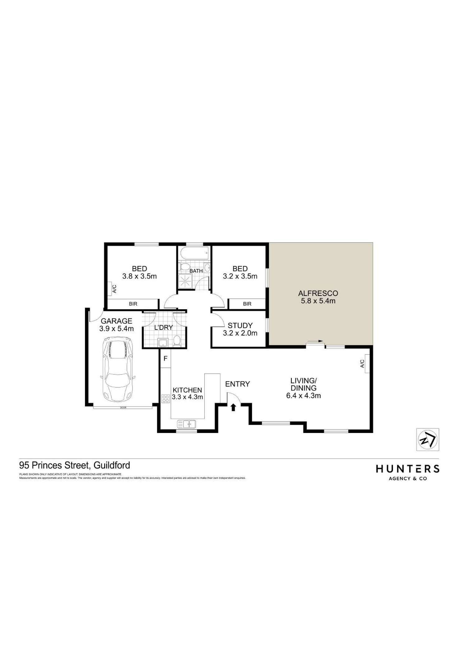Floorplan of Homely semiDetached listing, 95 Princes Street, Guildford NSW 2161