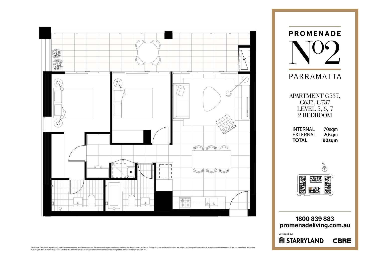 Floorplan of Homely apartment listing, 737/1G Broughton Street, Parramatta NSW 2150