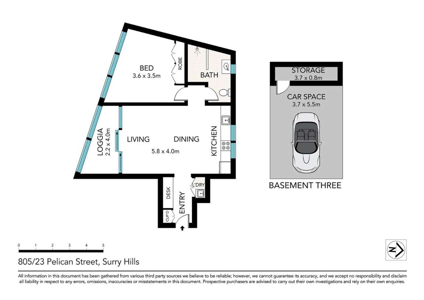 Floorplan of Homely unit listing, 805/23 Pelican Street, Surry Hills NSW 2010