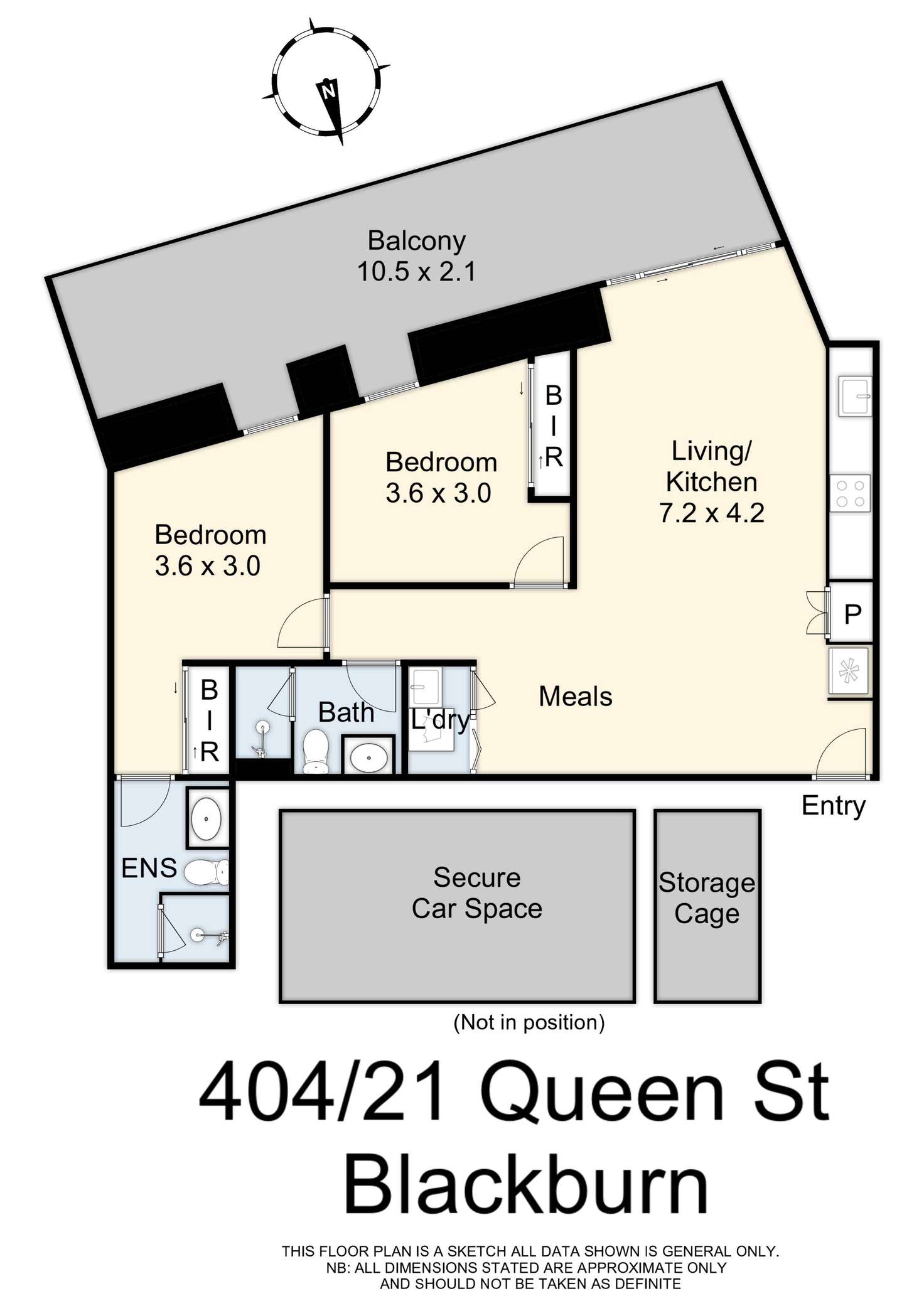 Floorplan of Homely apartment listing, 404/21 Queen Street, Blackburn VIC 3130