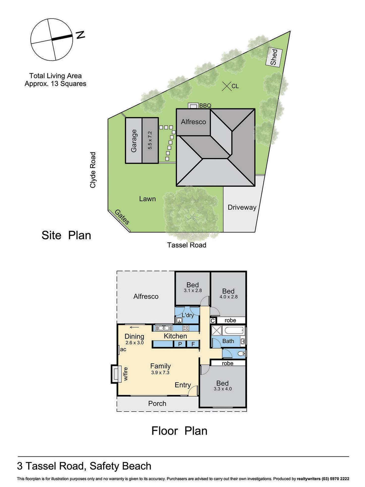 Floorplan of Homely house listing, 3 Tassel Road, Safety Beach VIC 3936