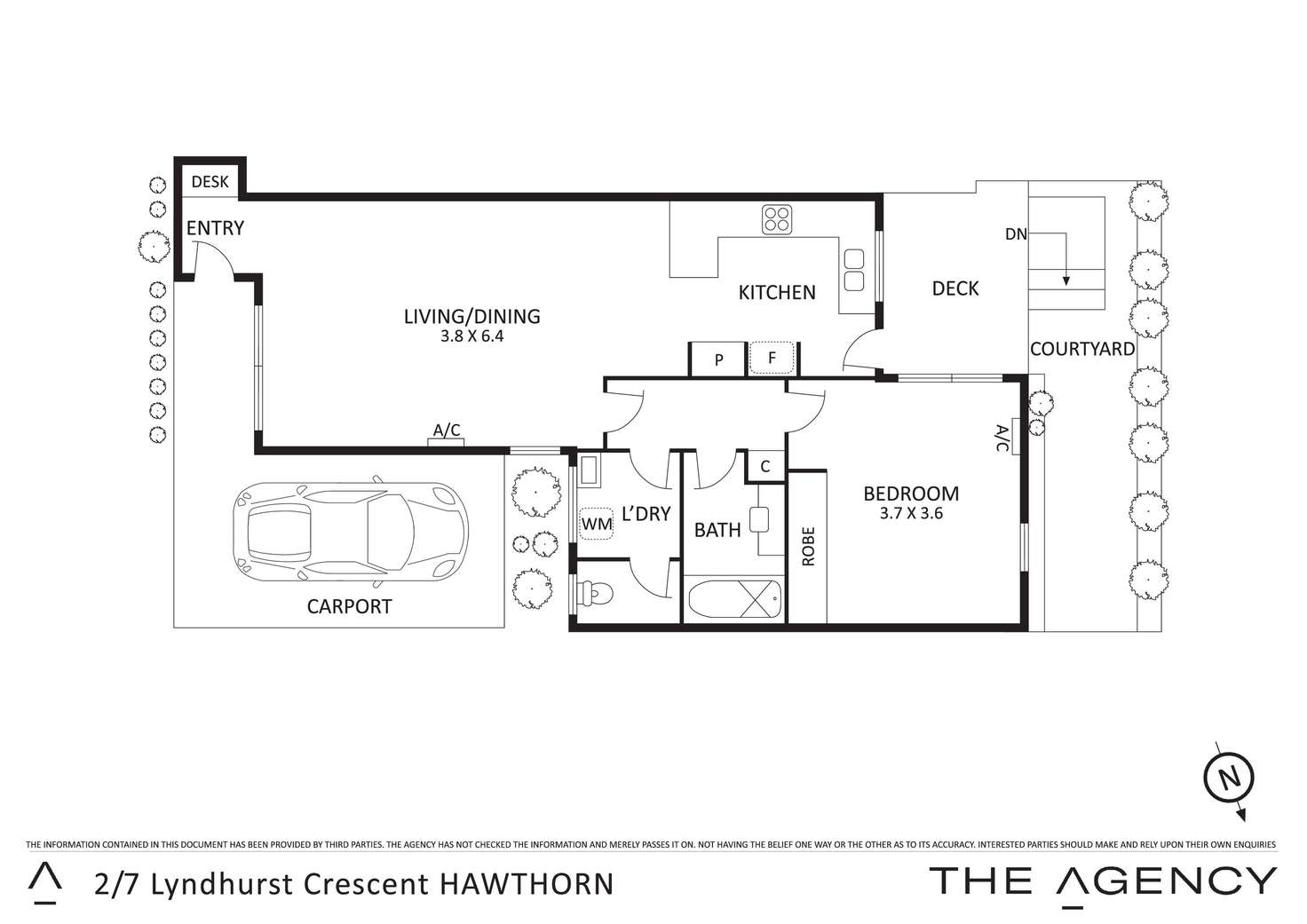 Floorplan of Homely apartment listing, 2/7 Lyndhurst Crescent, Hawthorn VIC 3122