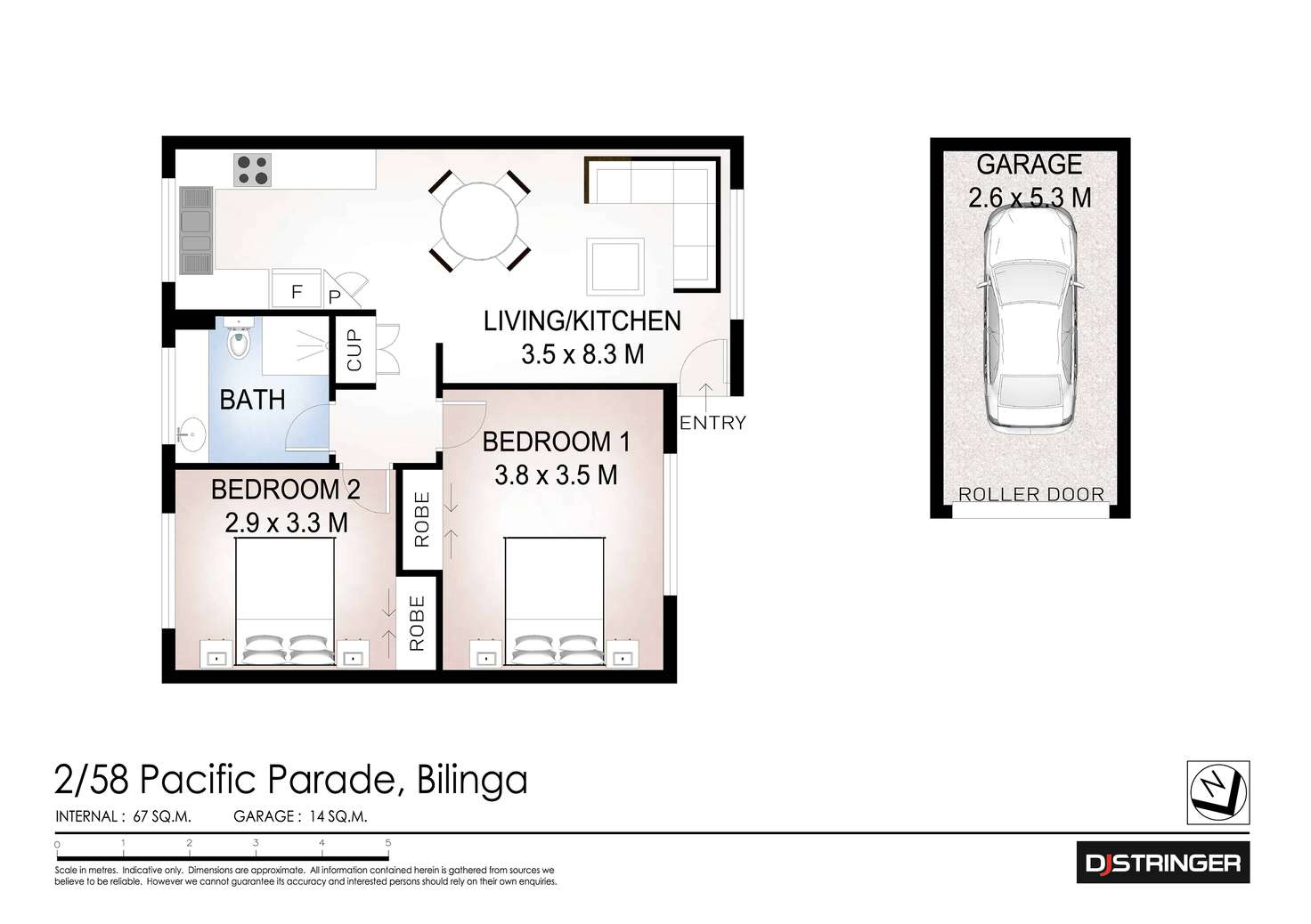 Floorplan of Homely unit listing, 2/58 Pacific Parade, Bilinga QLD 4225