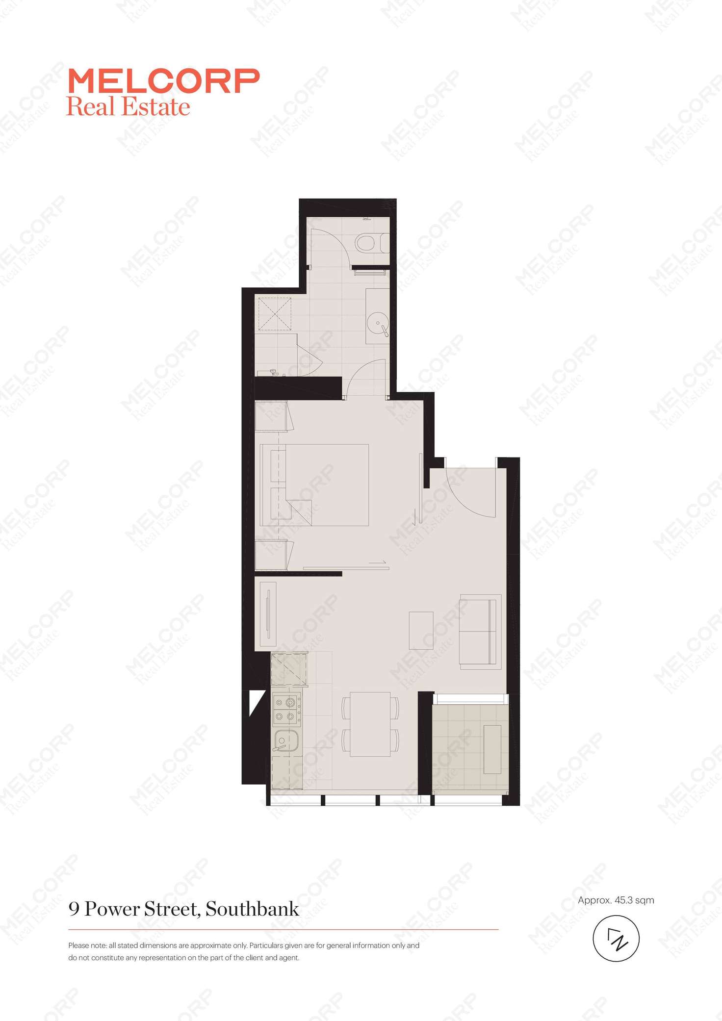 Floorplan of Homely apartment listing, 1407/9 Power Street, Southbank VIC 3006