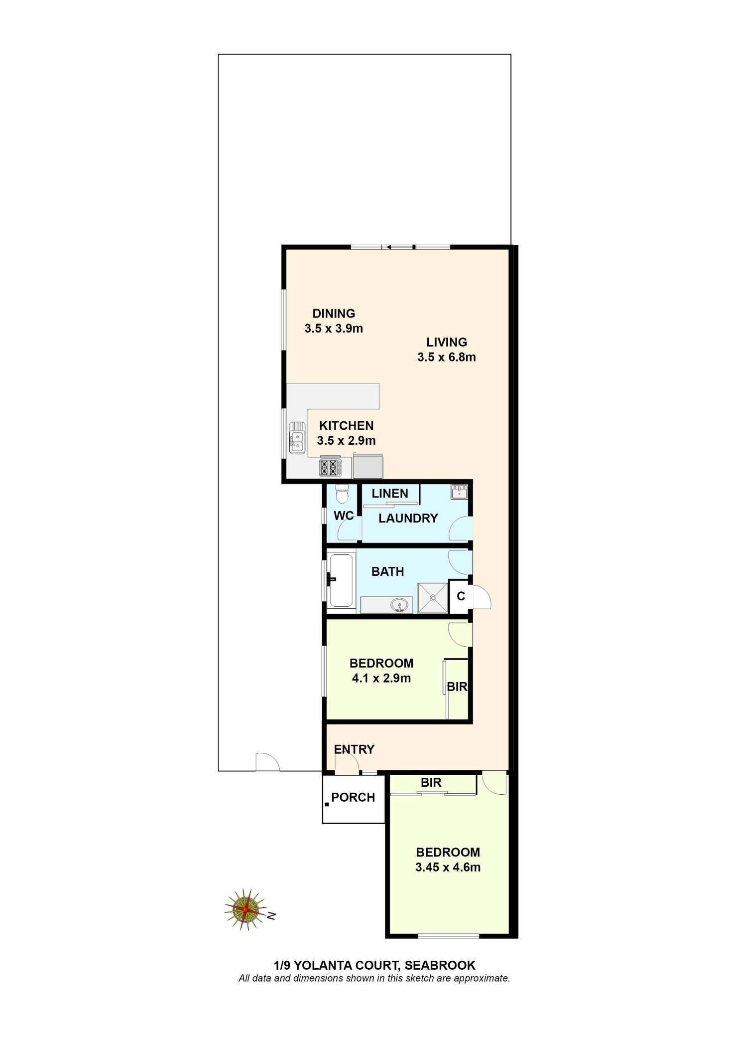 Floorplan of Homely unit listing, 9 Yolanta Court, Seabrook VIC 3028