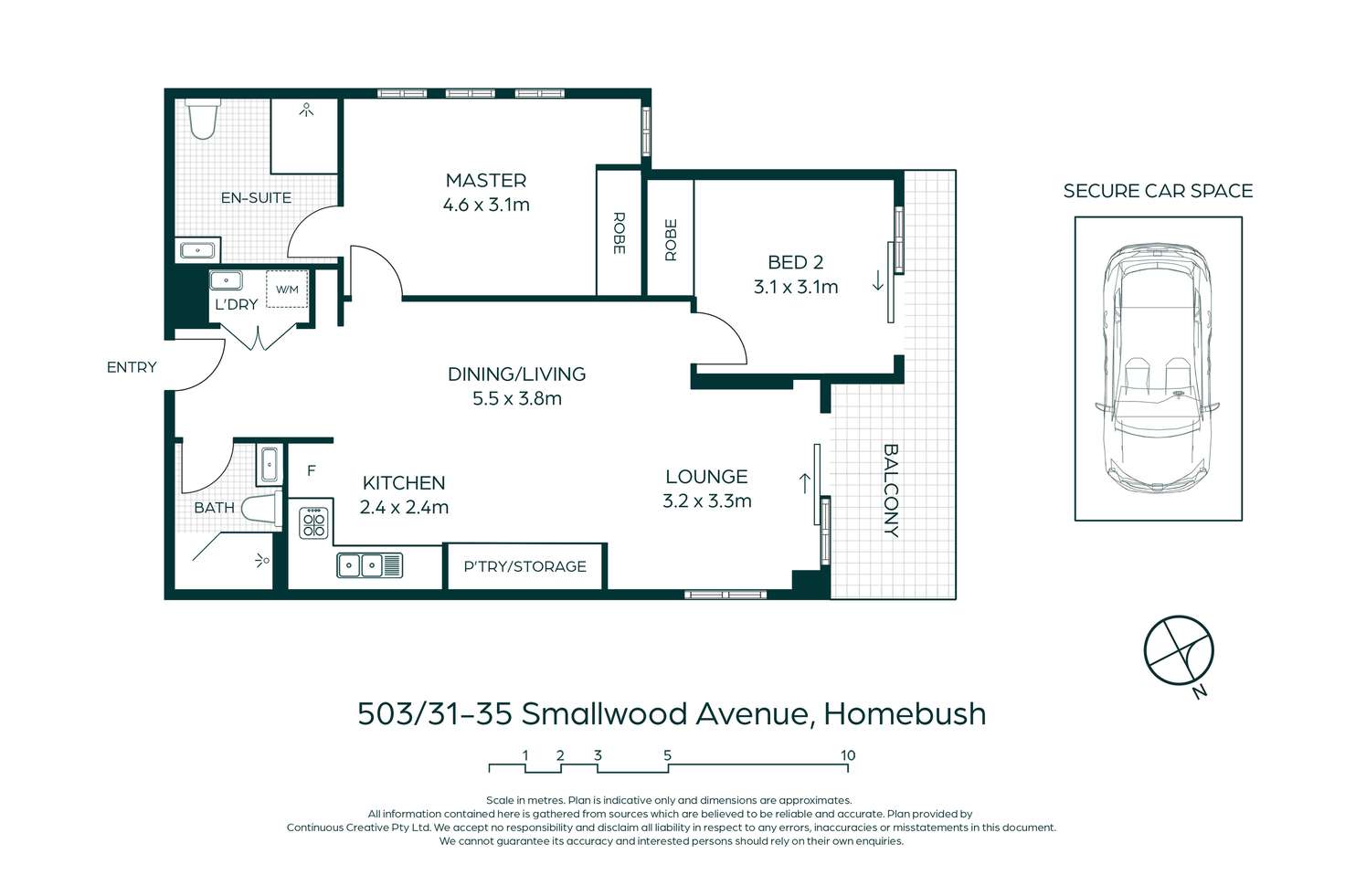 Floorplan of Homely apartment listing, 503/31-35 Smallwood Avenue, Homebush NSW 2140