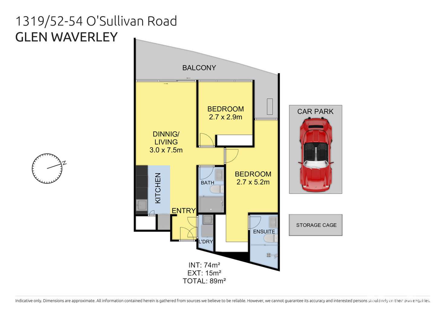 Floorplan of Homely apartment listing, 1319/52-54 O'Sullivan Road, Glen Waverley VIC 3150