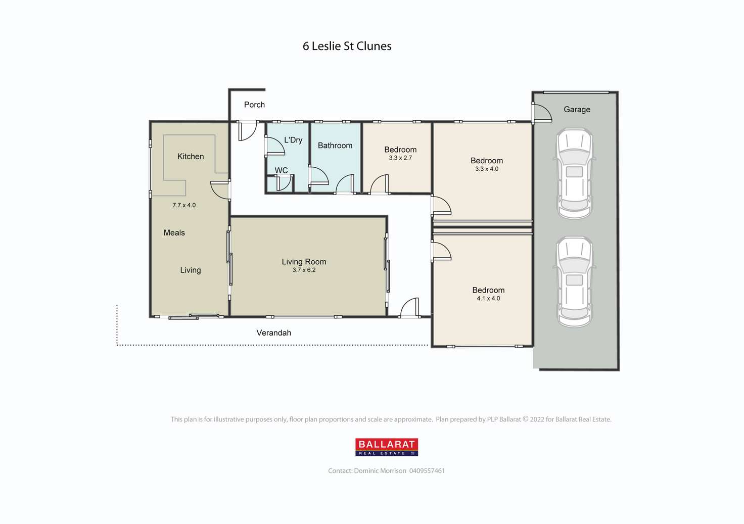 Floorplan of Homely house listing, 6 Leslie Street, Clunes VIC 3370