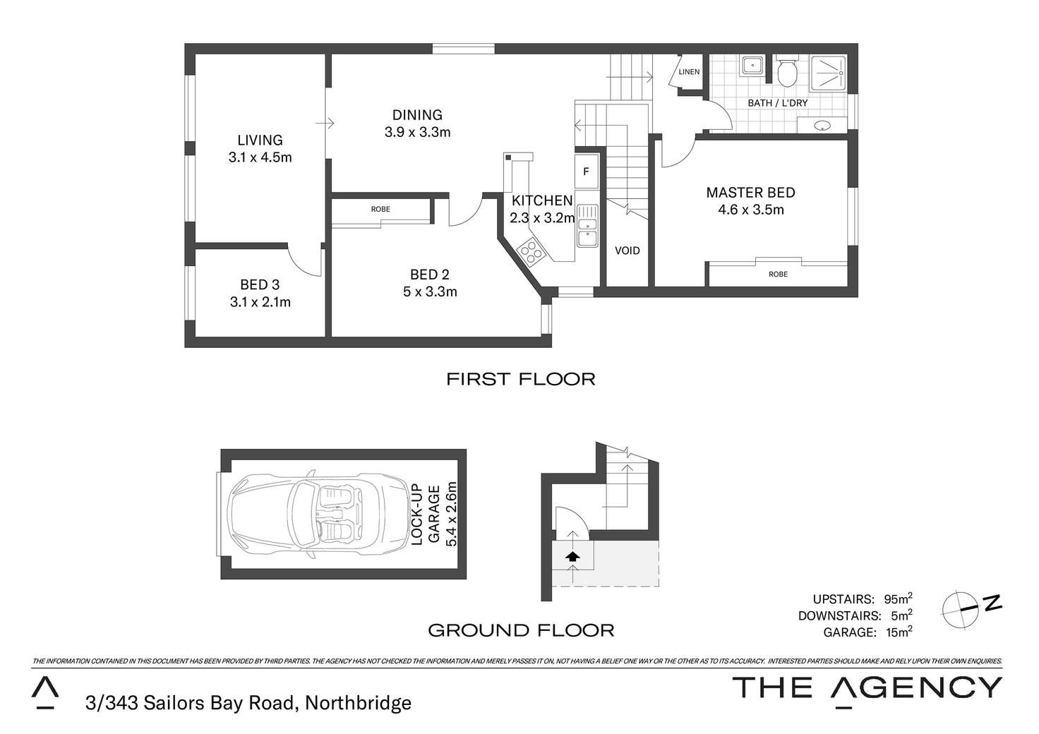 Floorplan of Homely unit listing, 3/343 Sailors Bay Road, Northbridge NSW 2063