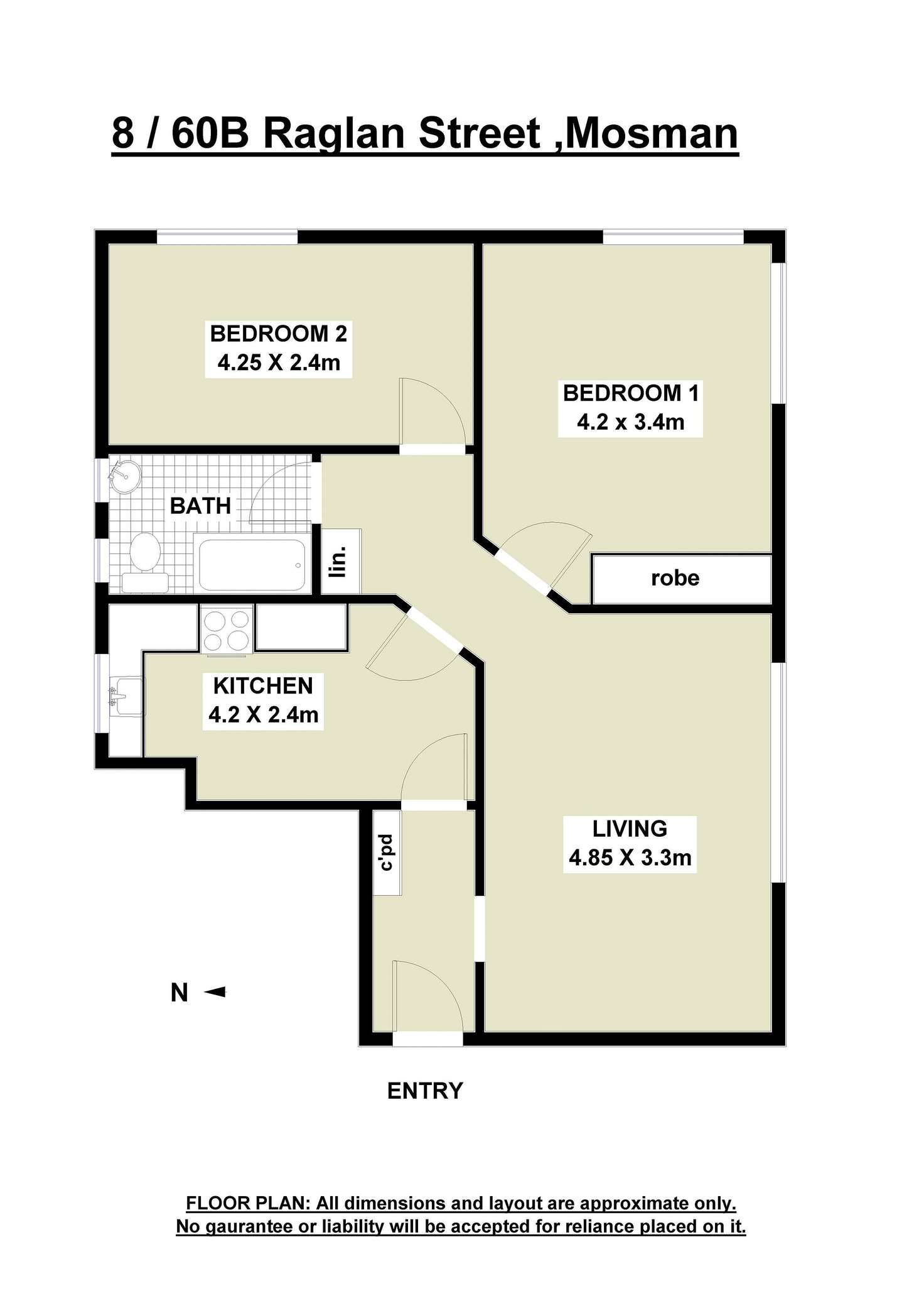 Floorplan of Homely apartment listing, 8/60B Raglan Street, Mosman NSW 2088