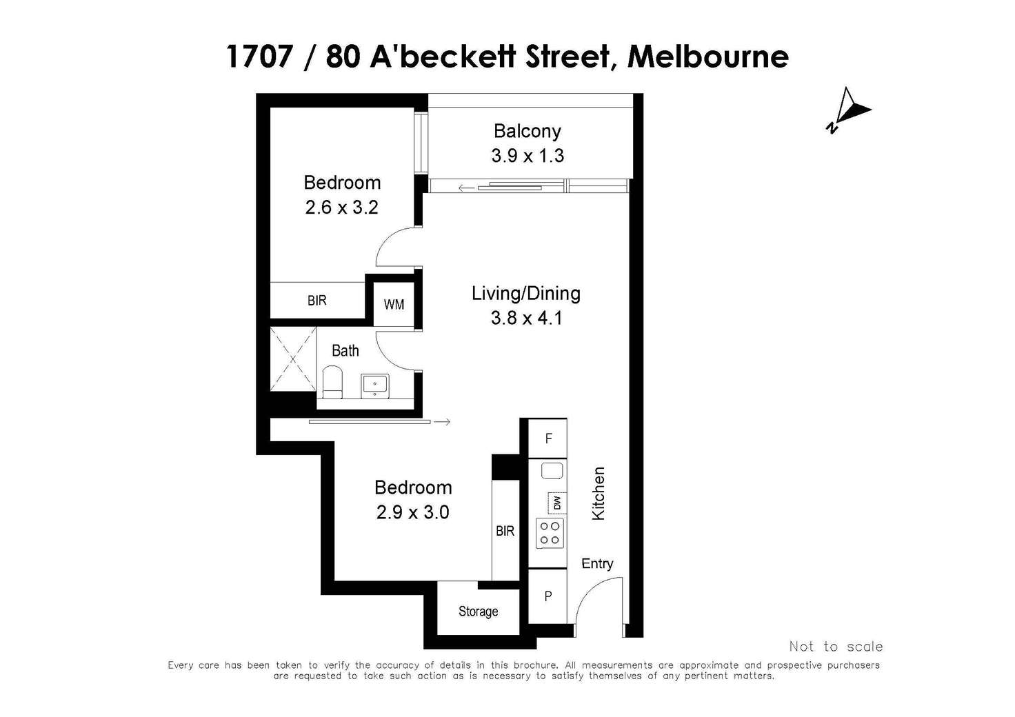 Floorplan of Homely apartment listing, 1707/80 A'beckett Street, Melbourne VIC 3000