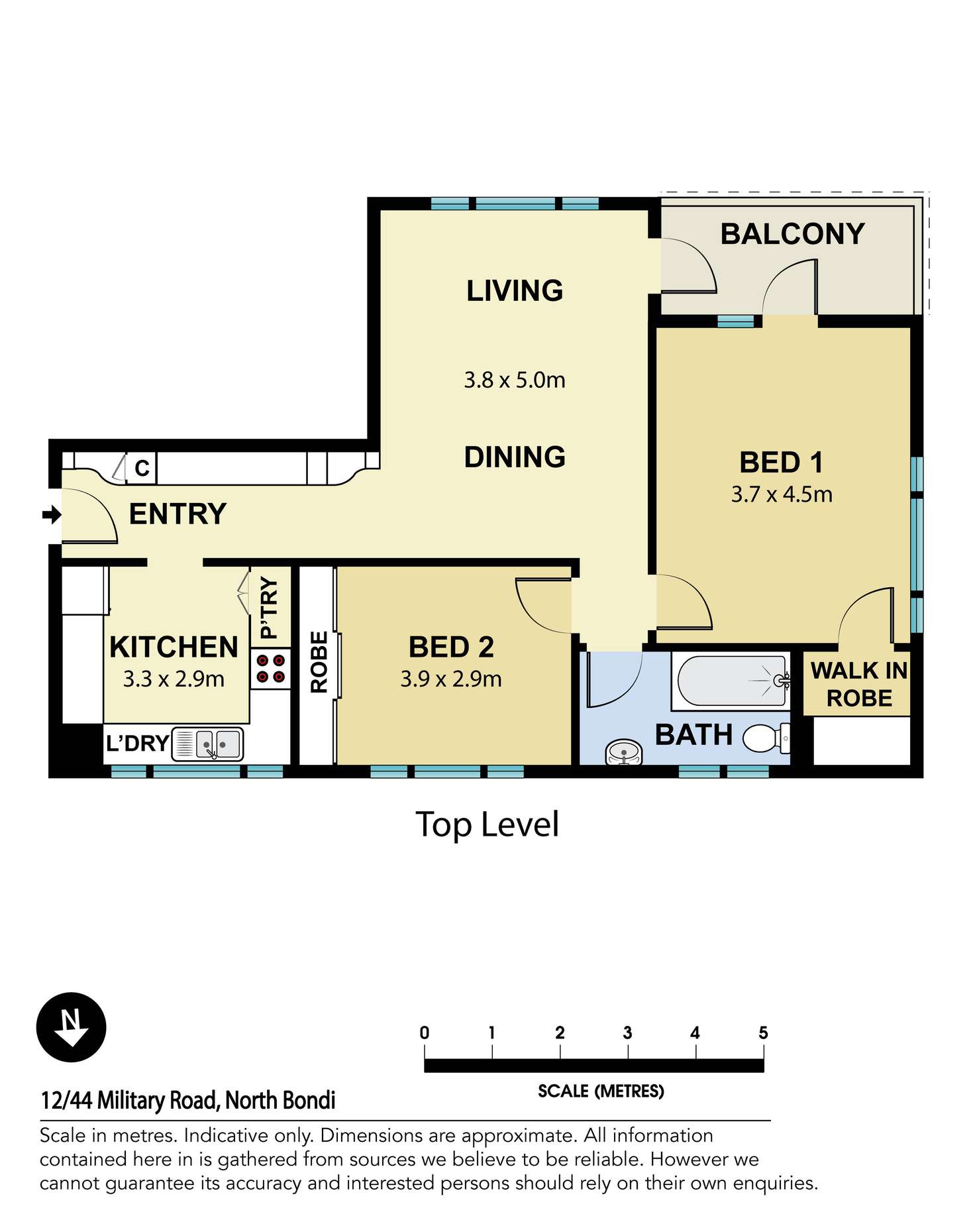 Floorplan of Homely apartment listing, 12/44 Military Road, North Bondi NSW 2026