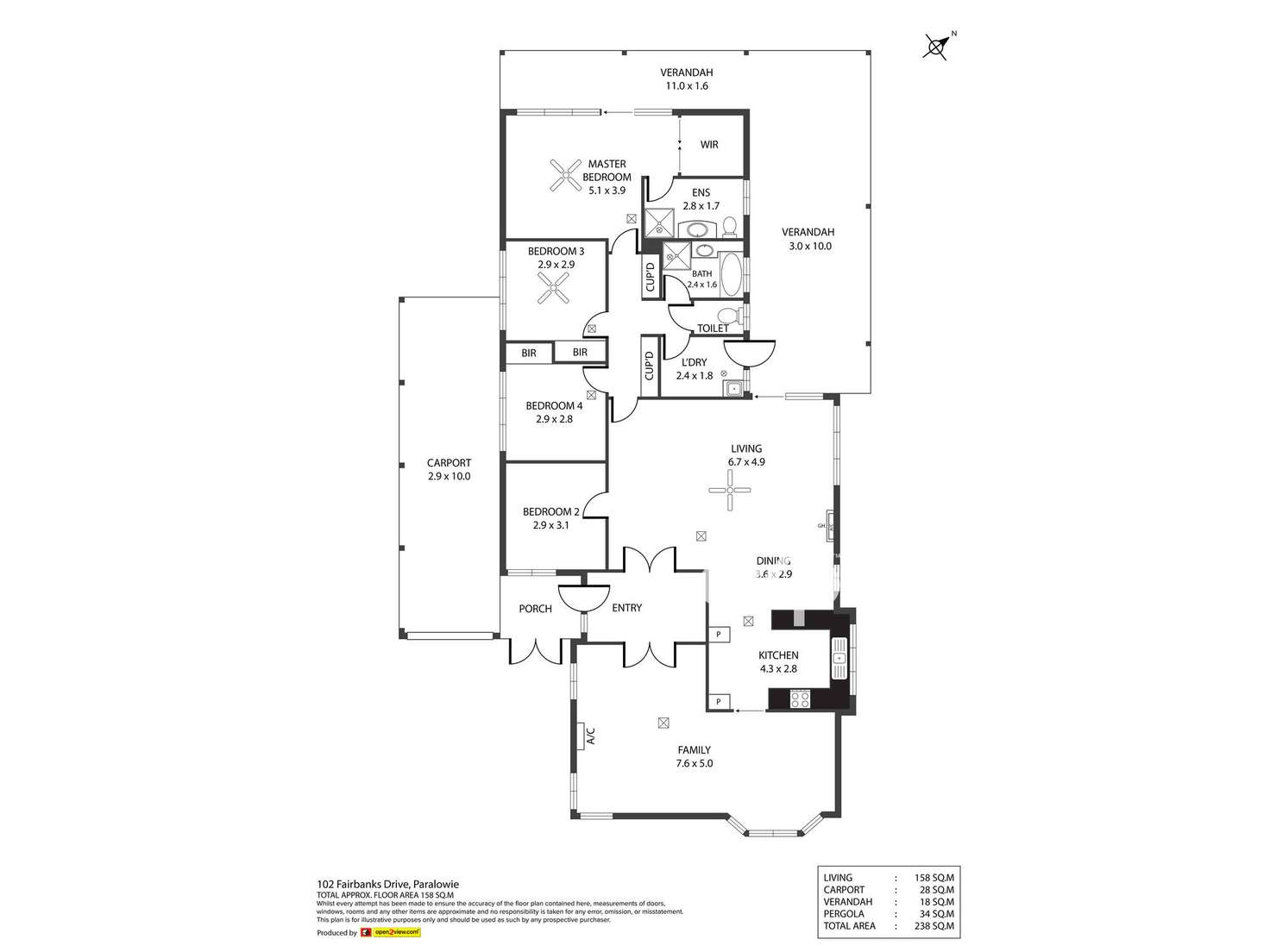 Floorplan of Homely house listing, 102 Fairbanks Drive, Paralowie SA 5108