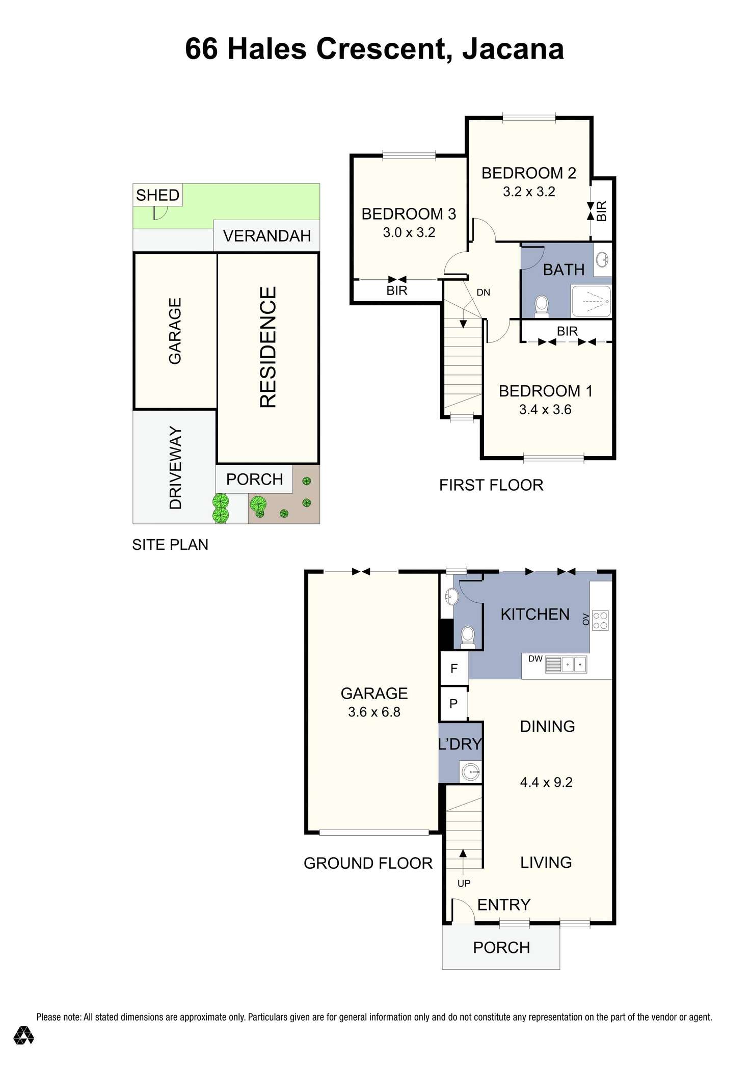 Floorplan of Homely townhouse listing, 66 Hales Crescent, Jacana VIC 3047