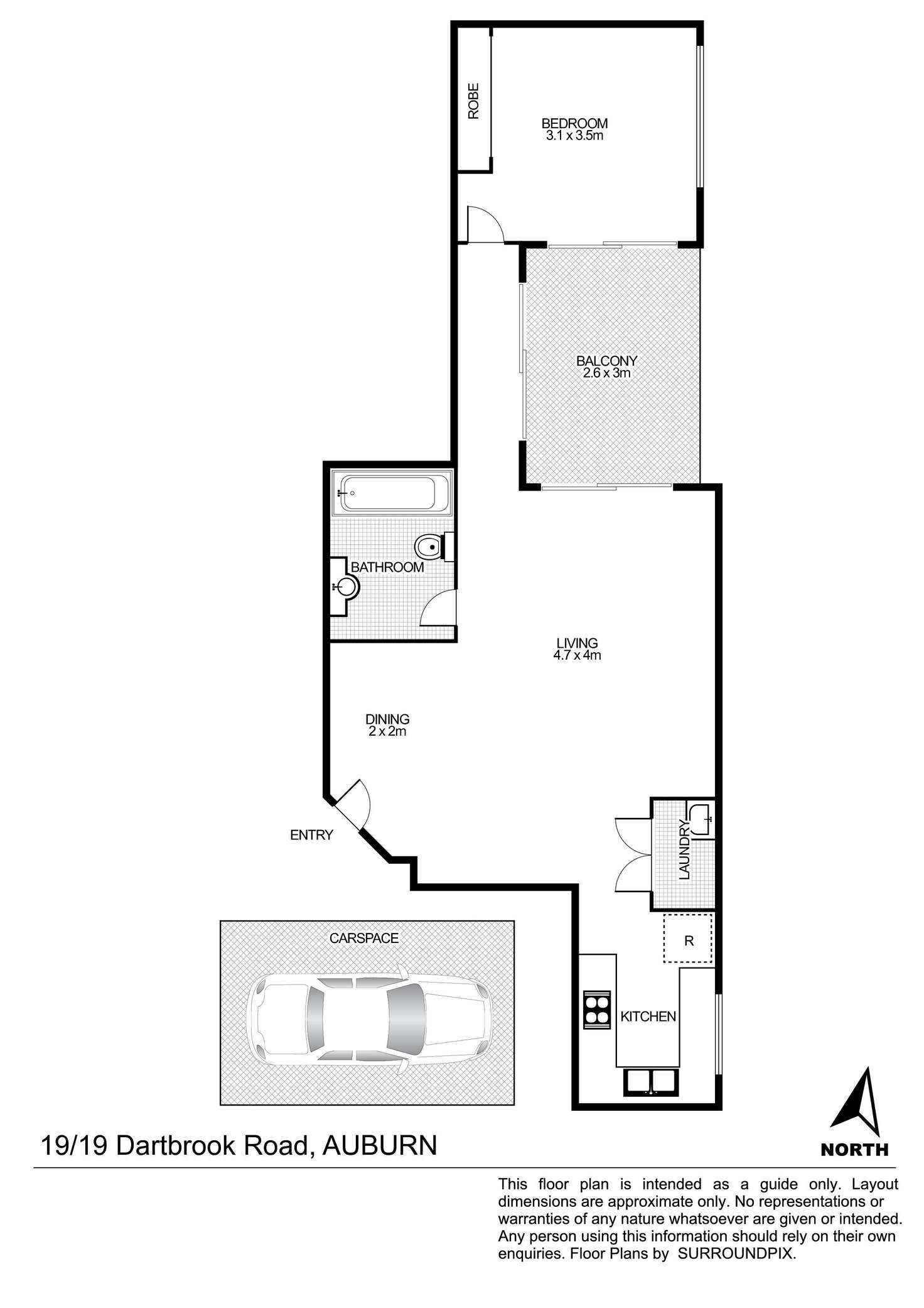 Floorplan of Homely unit listing, 19/19 Dartbrook Road, Auburn NSW 2144