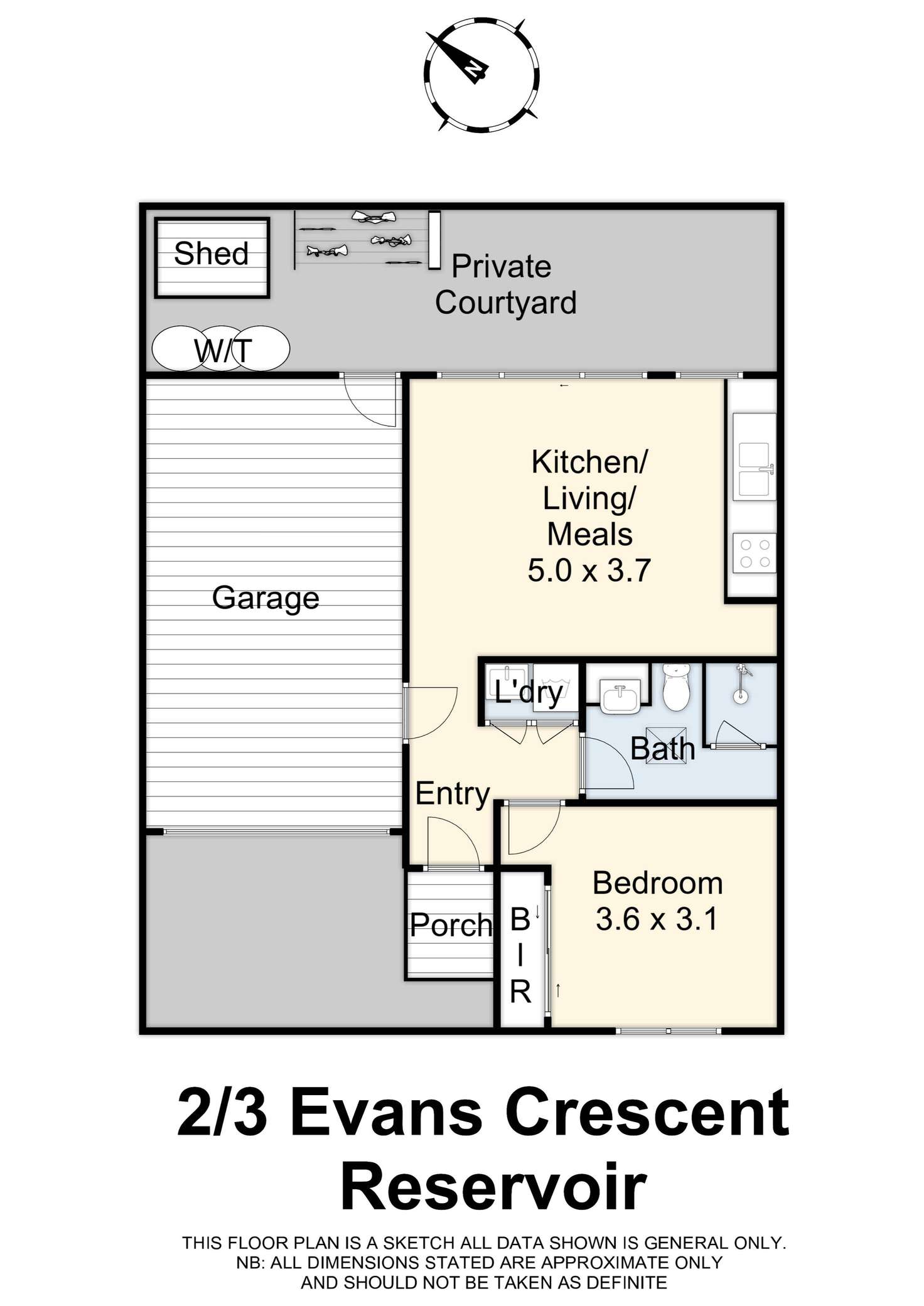 Floorplan of Homely unit listing, 2/3 Evans Crescent, Reservoir VIC 3073