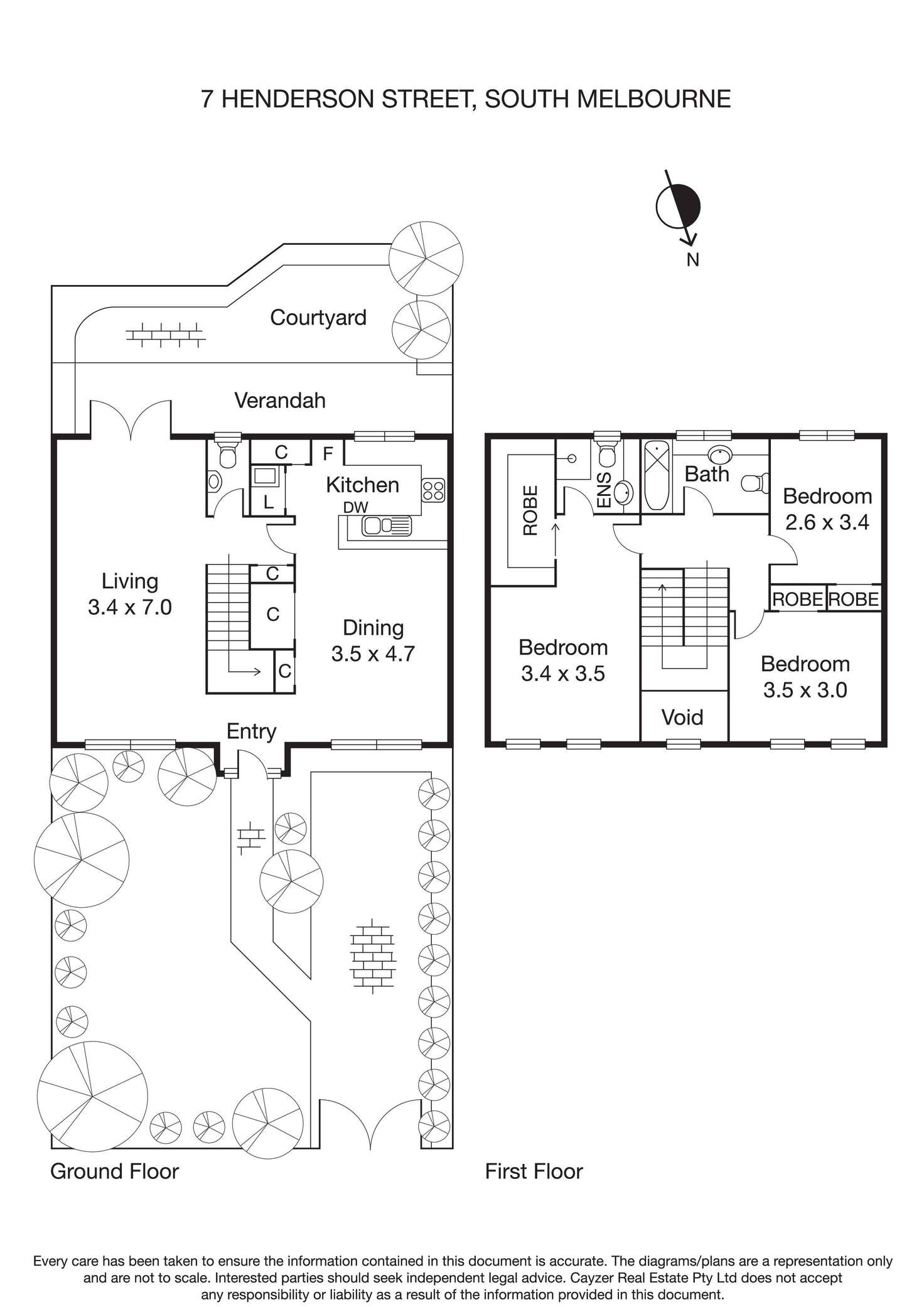 Floorplan of Homely townhouse listing, 7 Henderson Street, South Melbourne VIC 3205